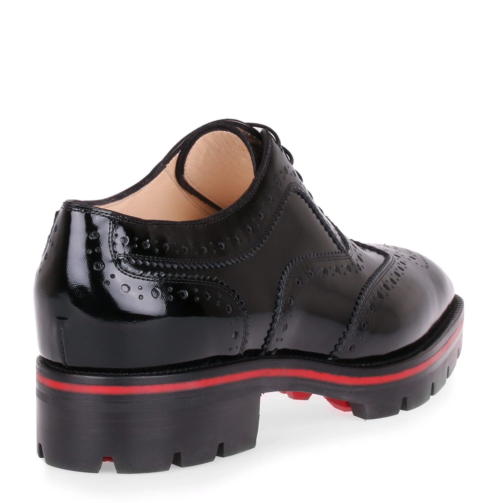 Charletta black patent brogue flat - Image 3
