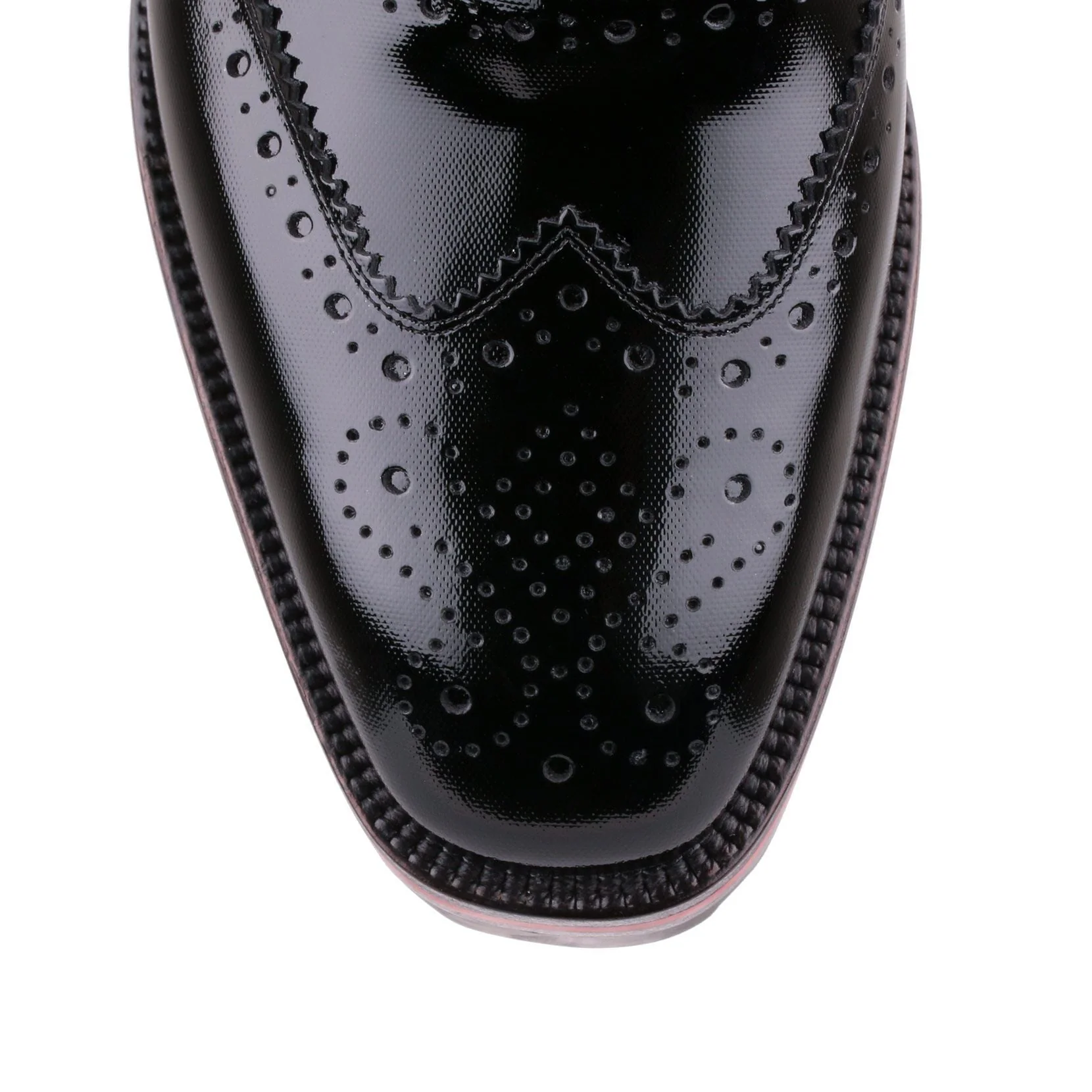 Charletta black patent brogue flat - Image 4