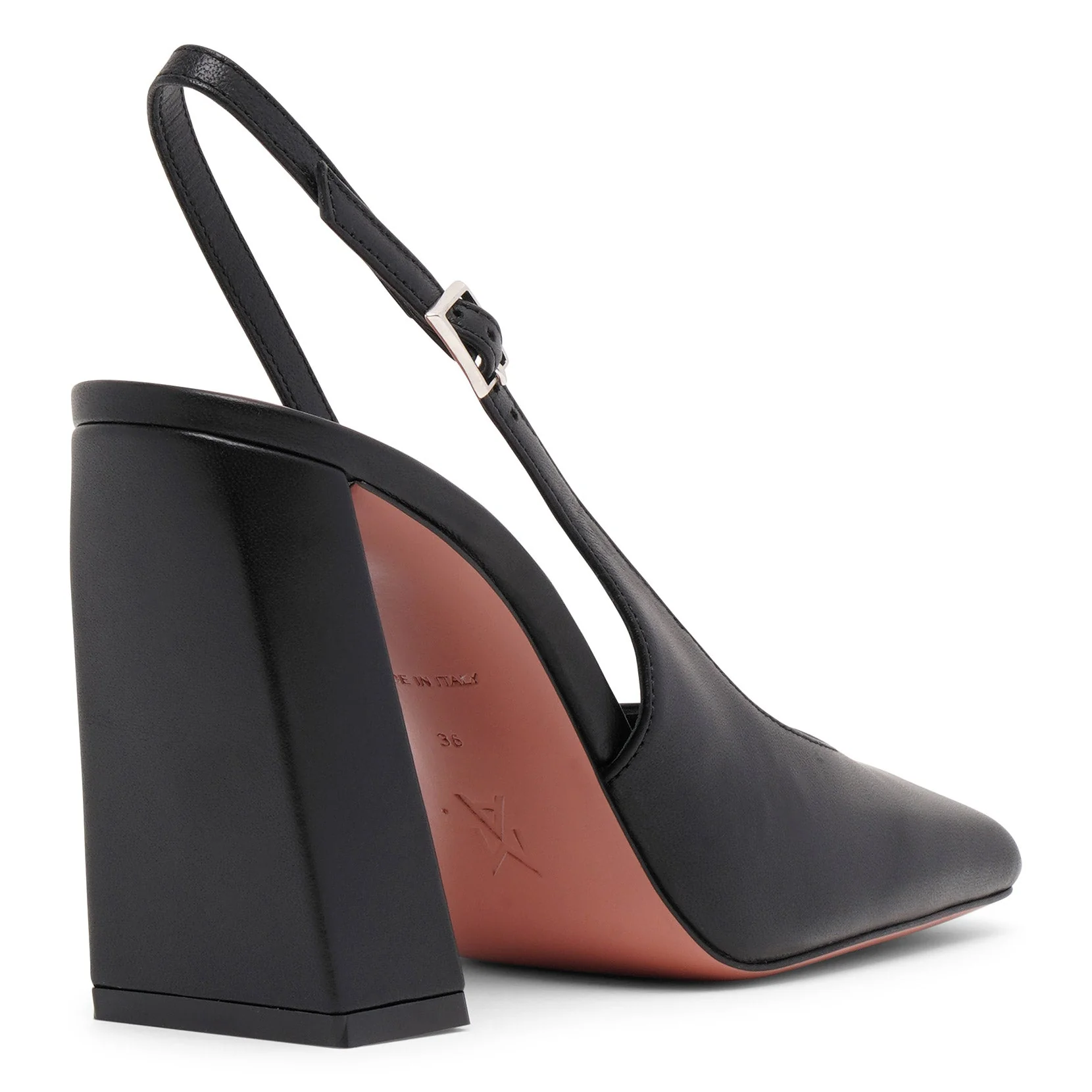 Charlotte 95 black leather sling pumps - Image 4