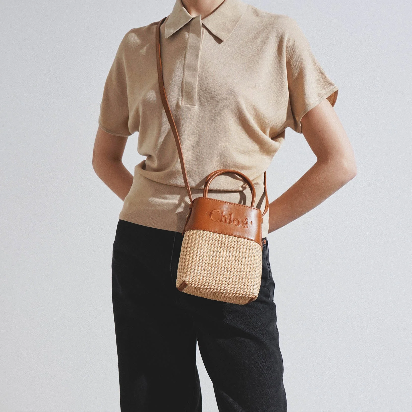 Chloe sense brown raffia bag - Image 6