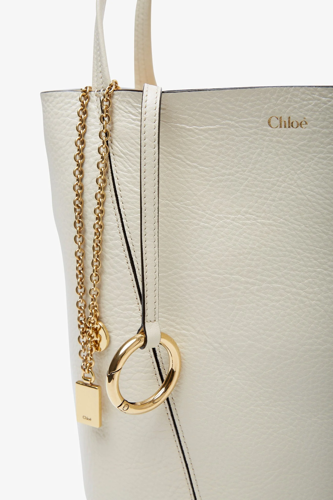 Chloe Spin small beige tote bag - Image 4