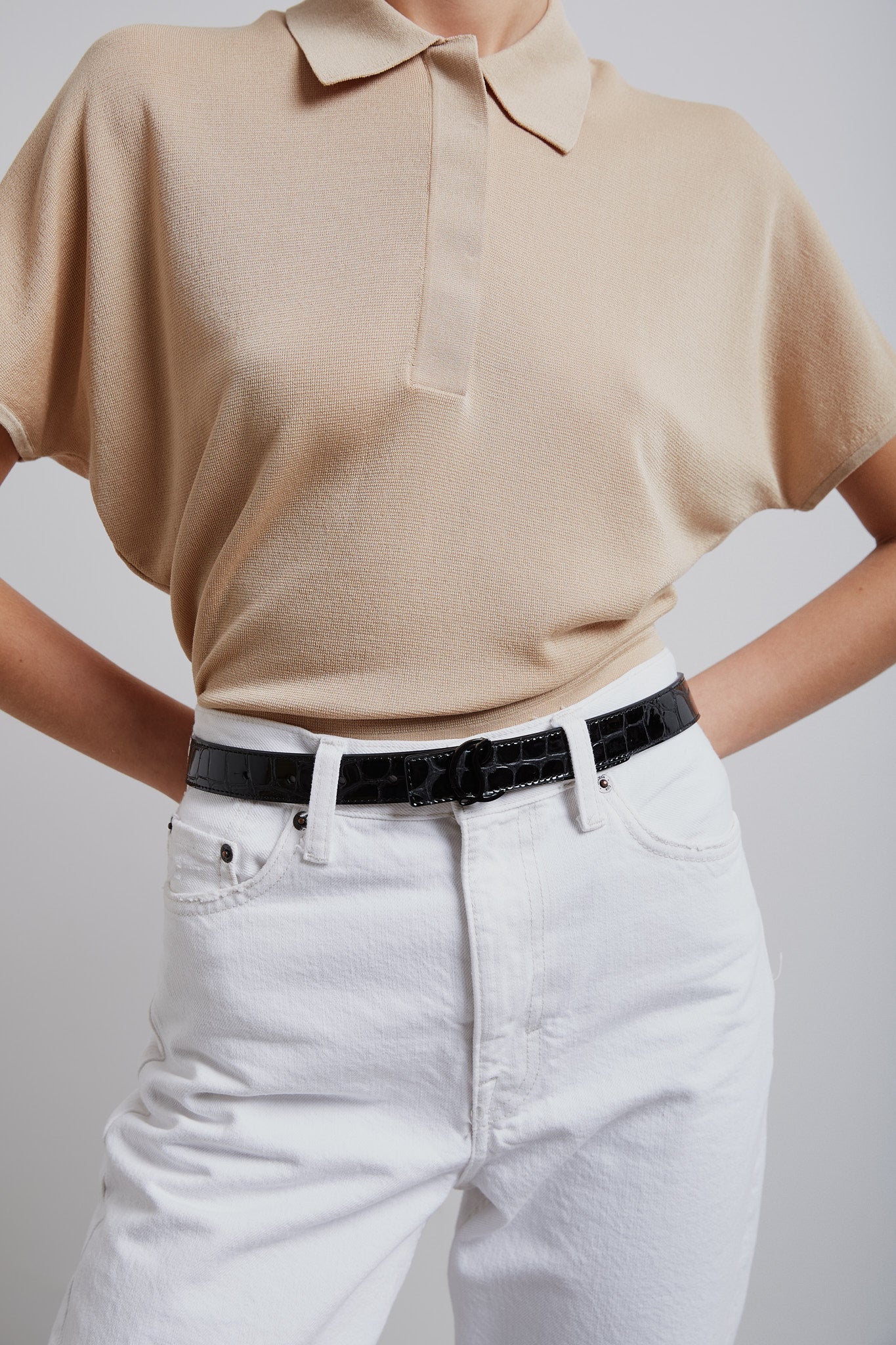 CL 25mm logo calf ali black belt - Image 4