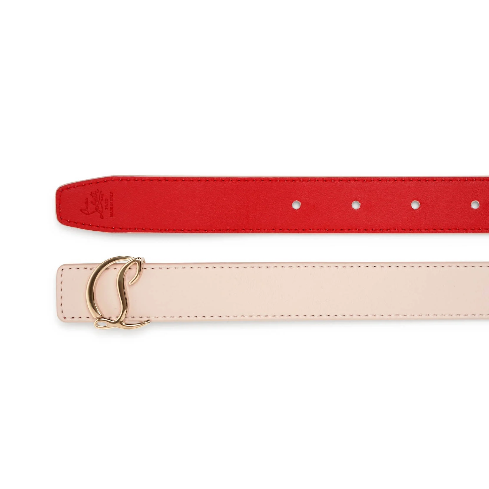 CL Logo 25mm beige leather belt - Image 3