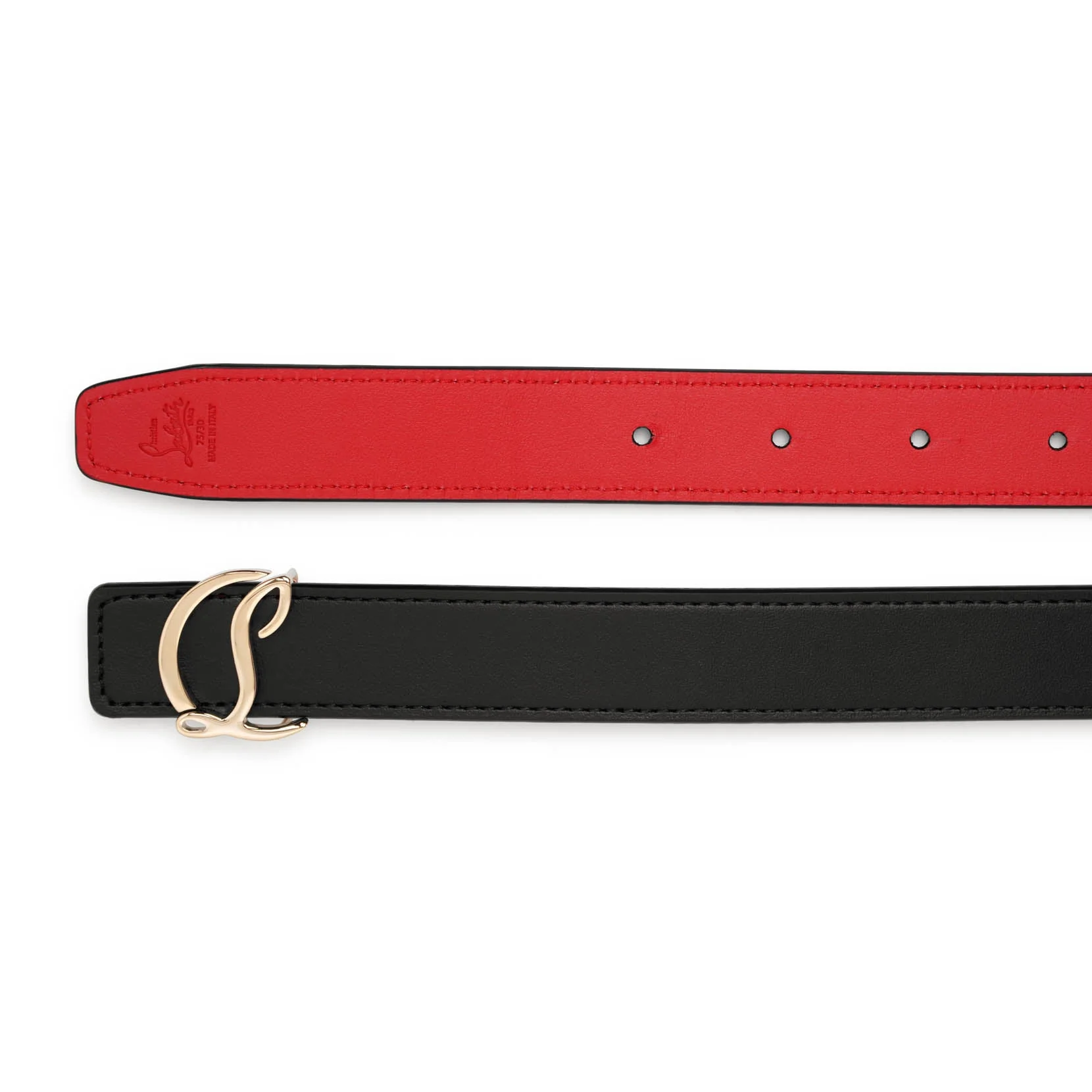 CL Logo 25mm black leather belt - Image 3