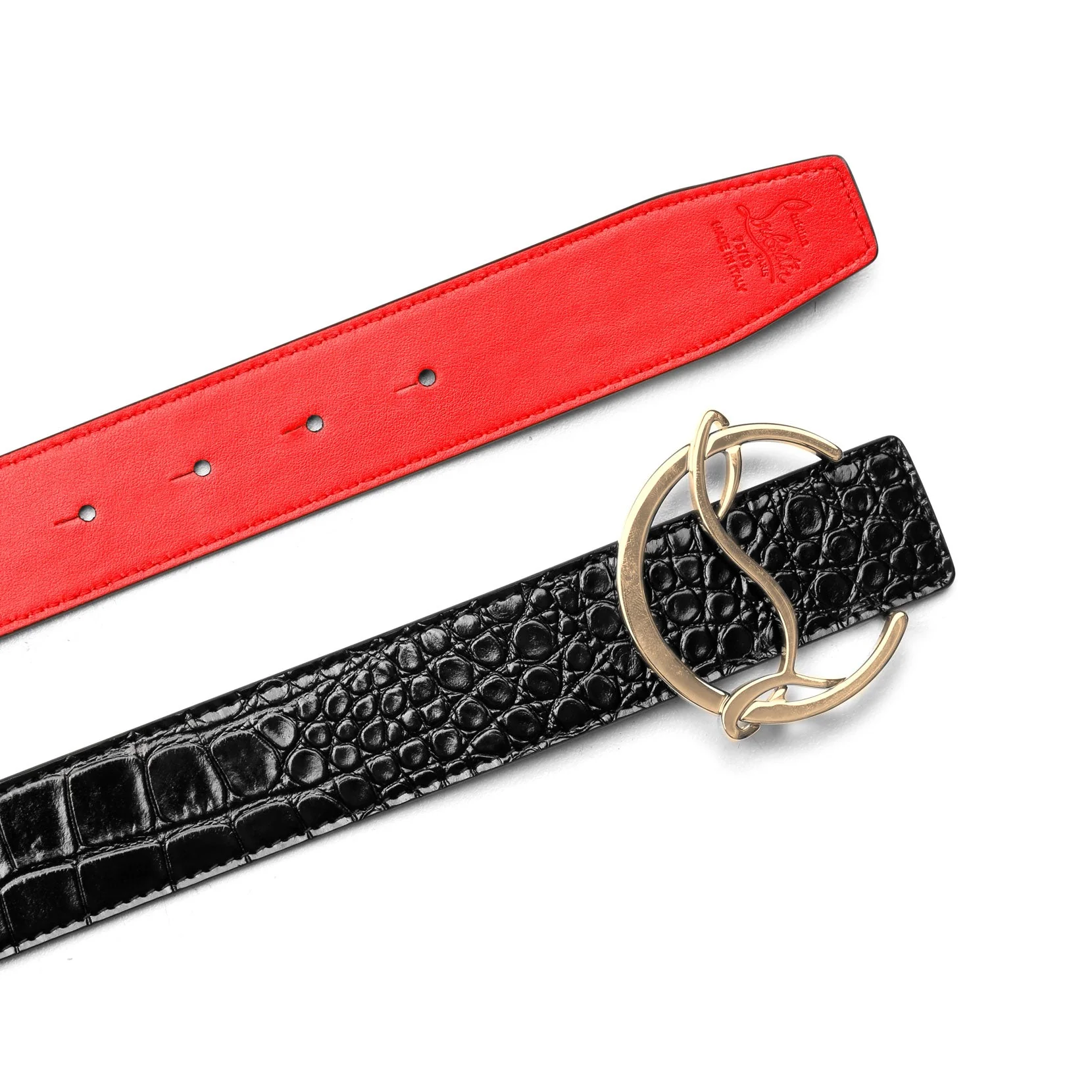 CL logo black leather belt - Image 3