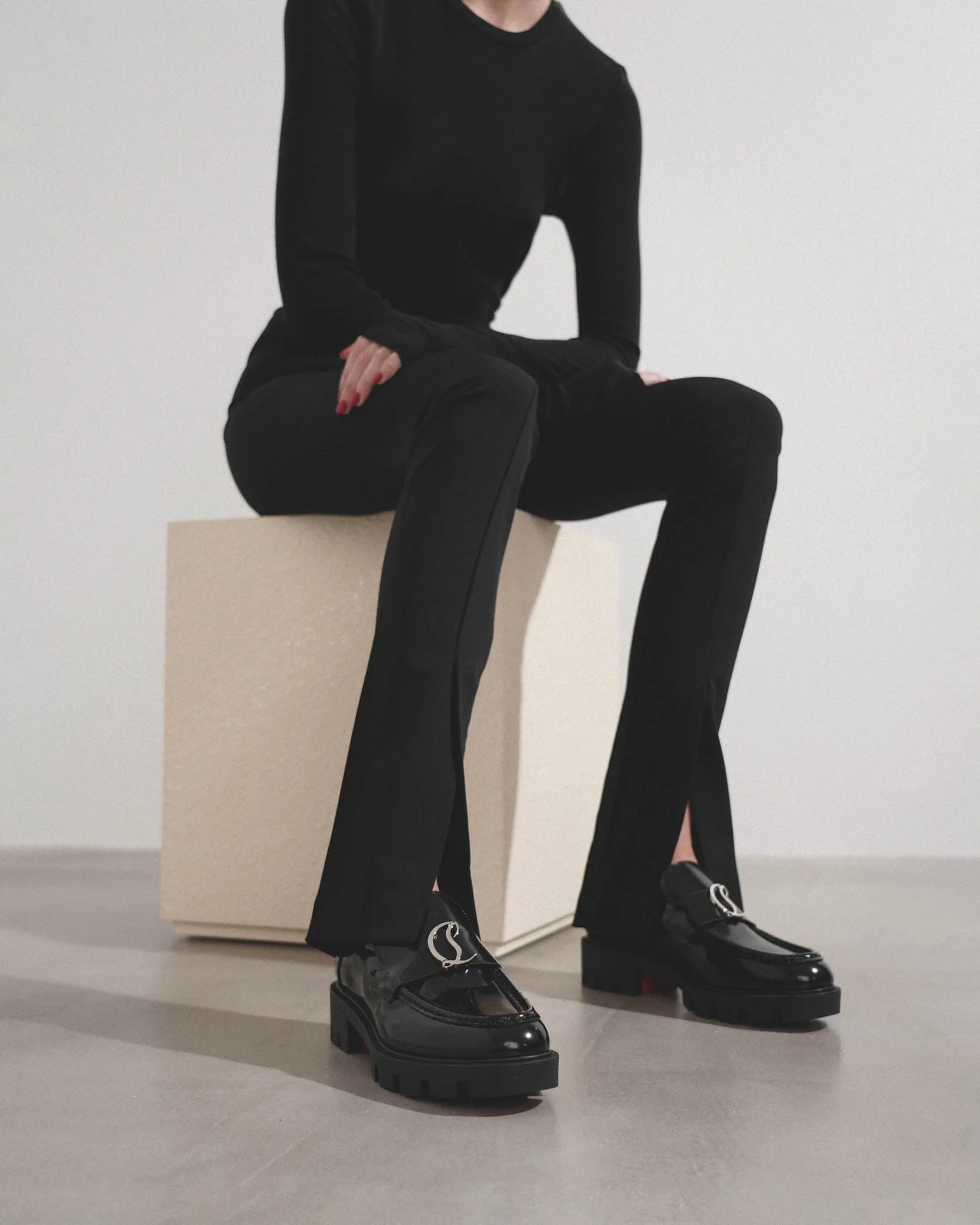 CL Moc black leather flats - Image 2