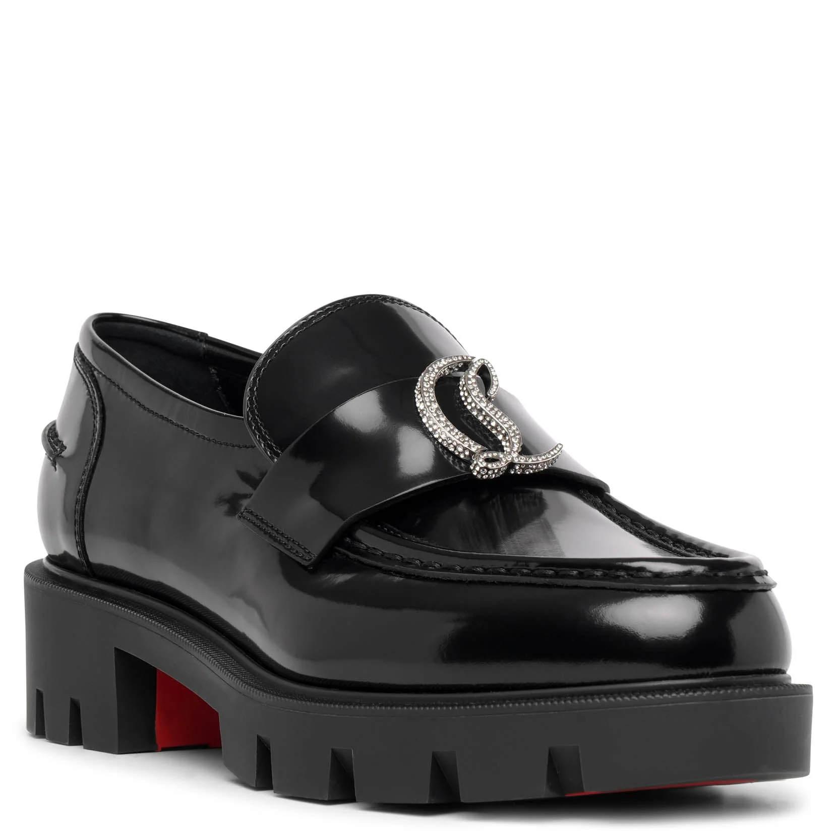 CL Moc black leather strass loafers - Image 3