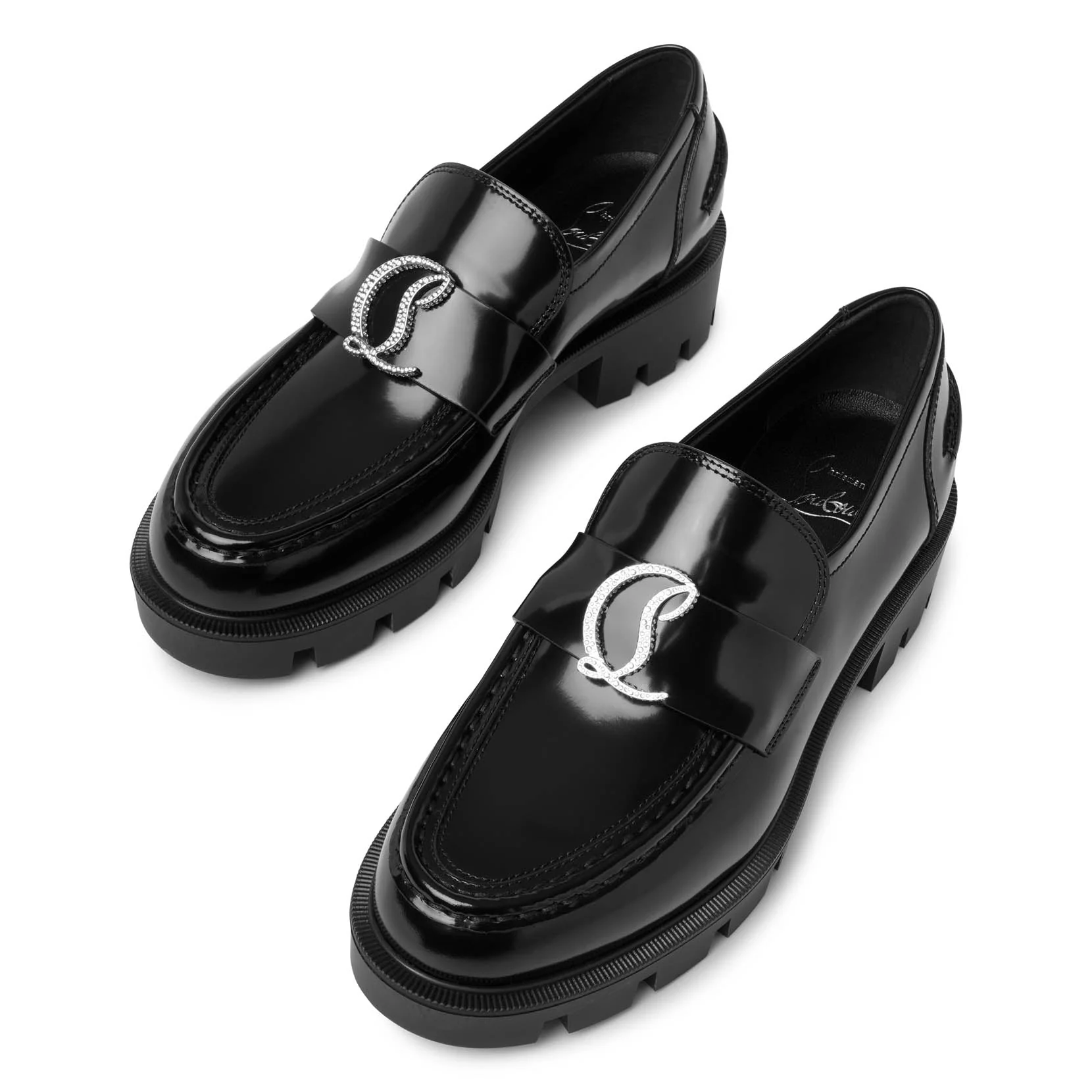 CL Moc black leather strass loafers - Image 5