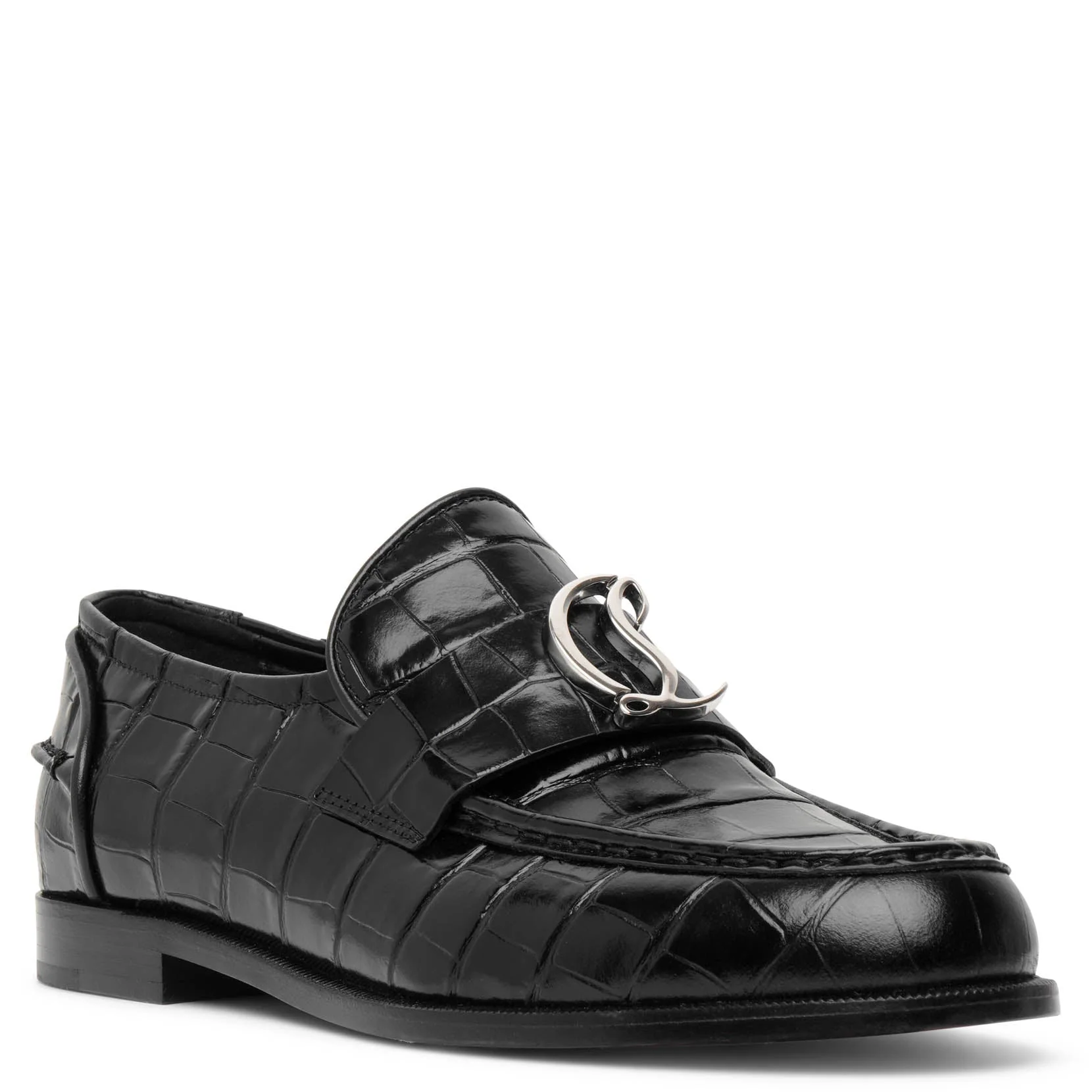 CL Moc flat embossed black leather loafers - Image 3