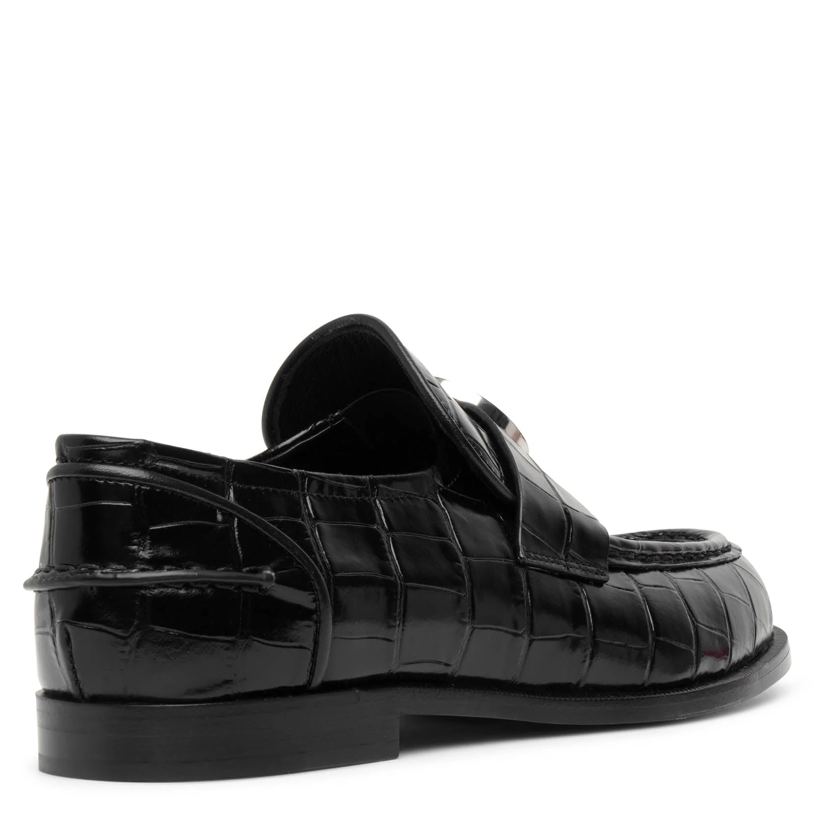 CL Moc flat embossed black leather loafers - Image 4