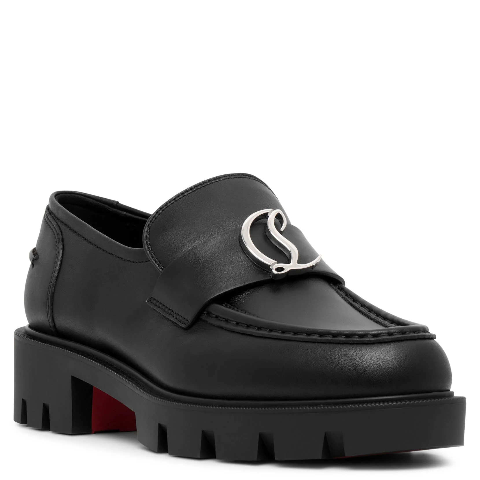 CL Moc lug black leather flats - Image 3