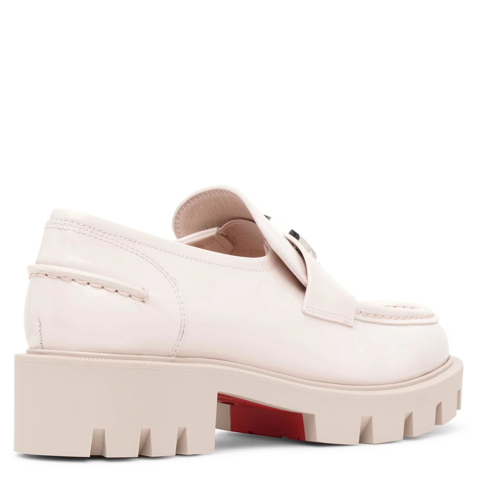 CL Moc lug flat light pink patent leather loafers - Image 4
