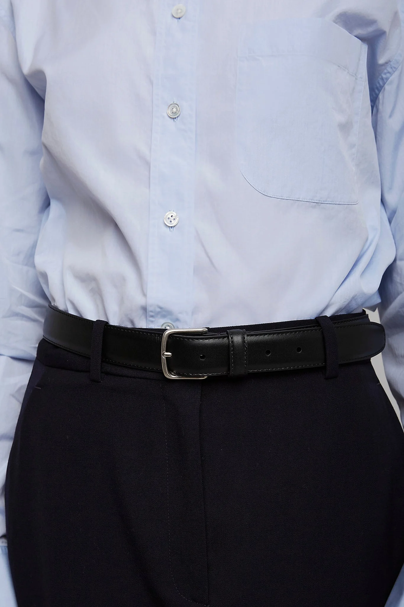 Classic black silver buckle belt - Image 4