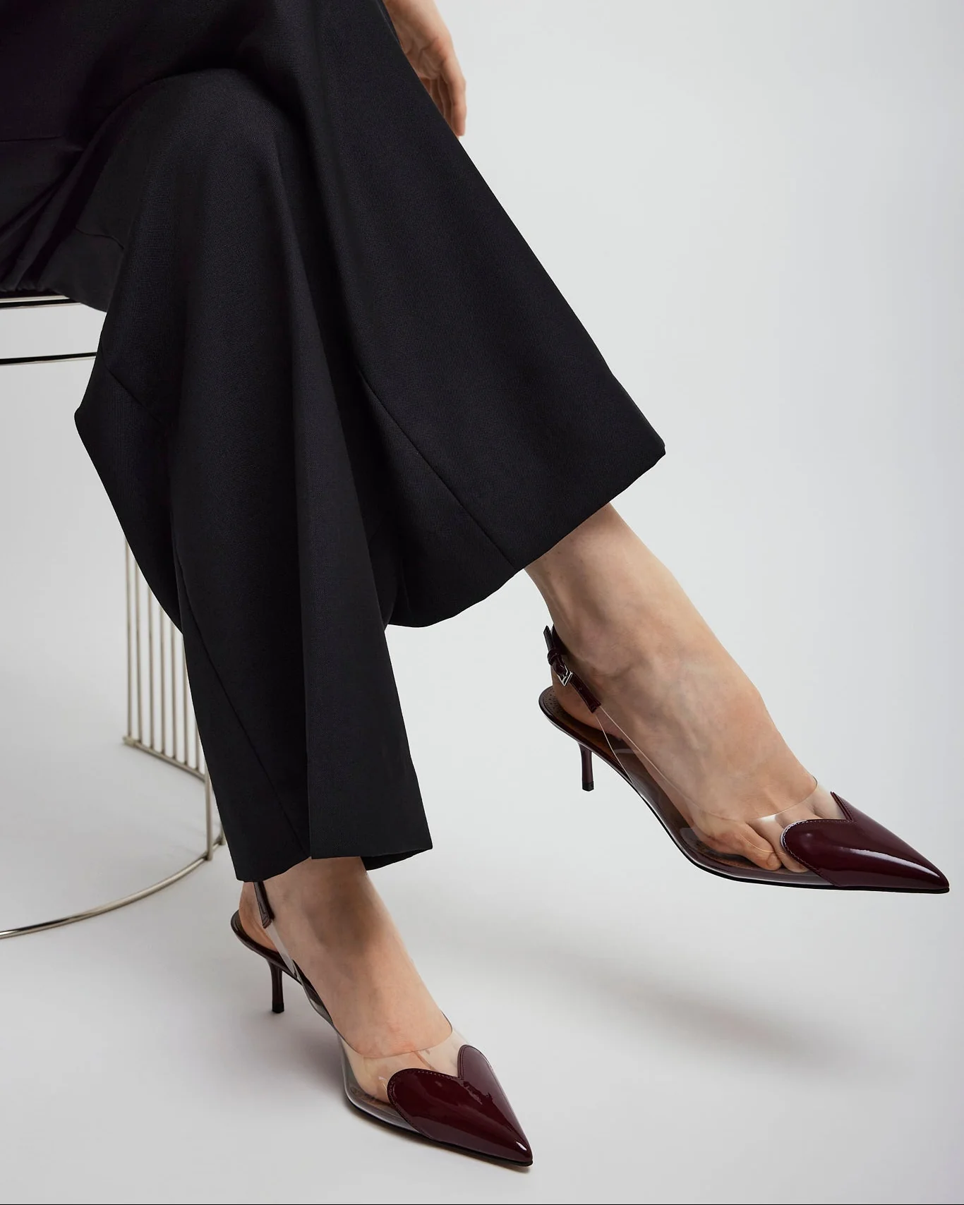 Coeur 55 dark red patent slingbacks - Image 2