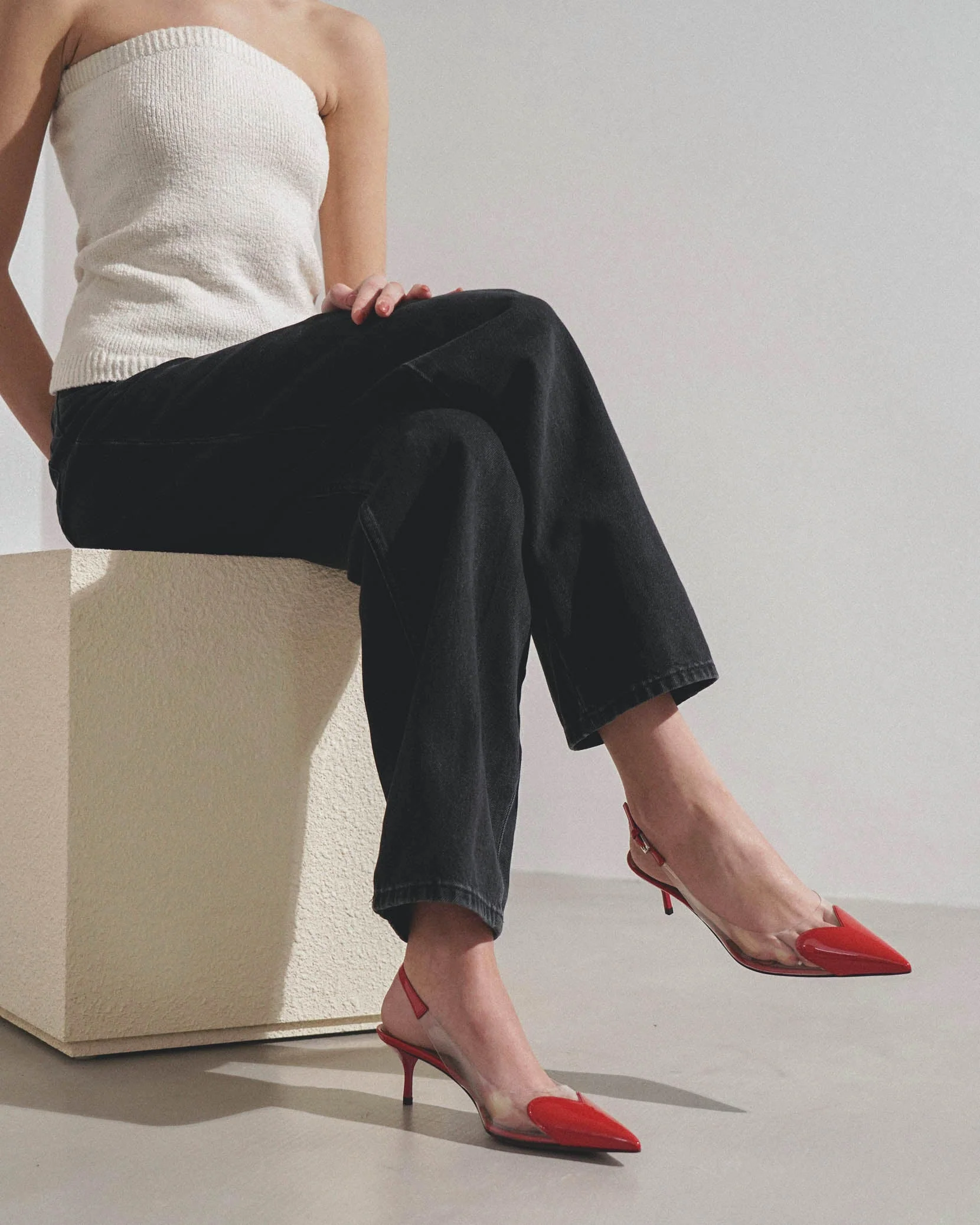 Coeur 55 red patent slingback pumps - Image 2