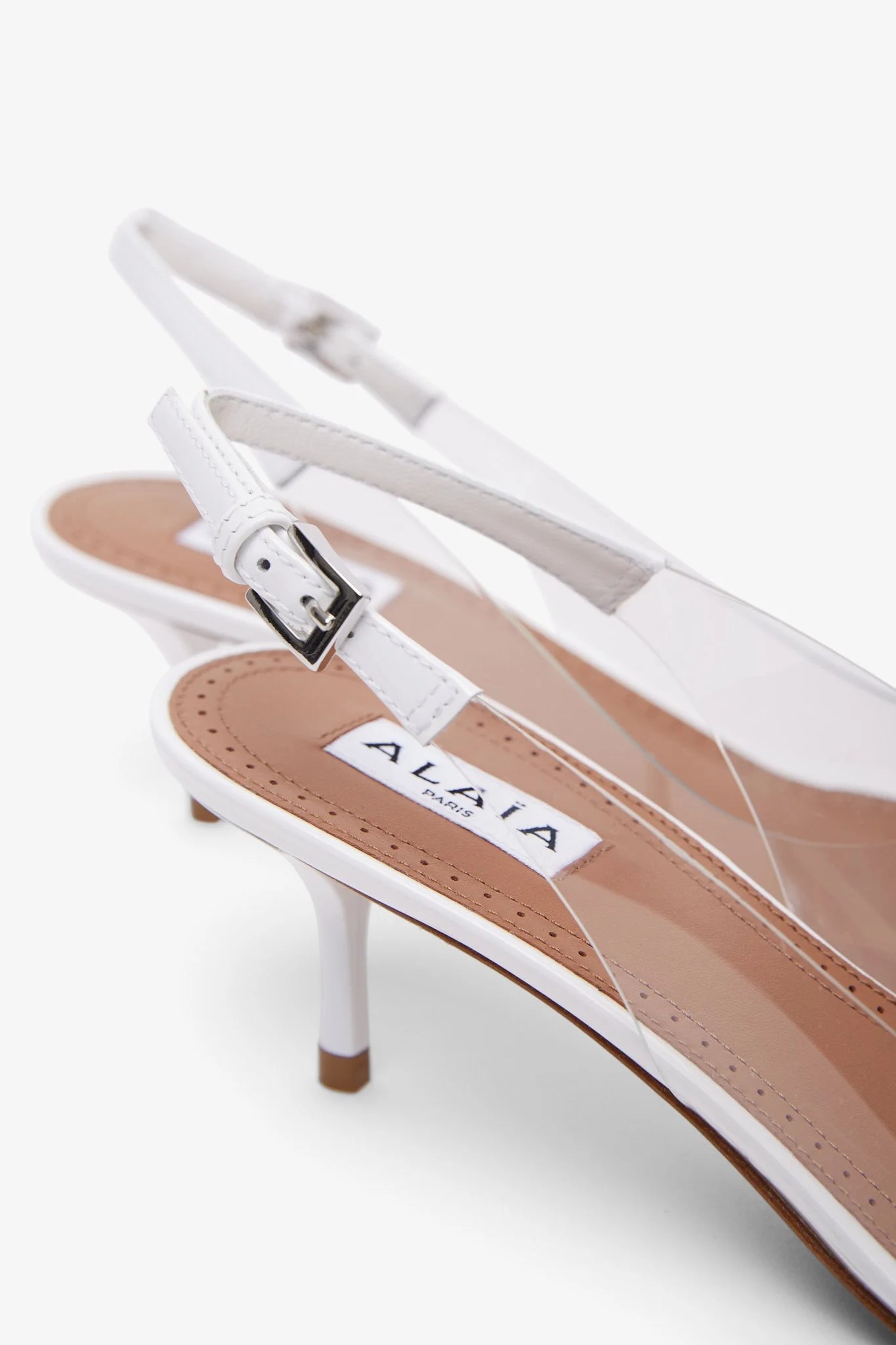 Coeur 55 white patent slingbacks - Image 5
