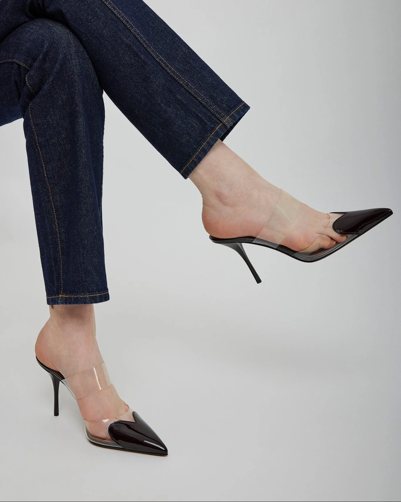 Coeur 90 aubergine patent mules pumps - Image 2