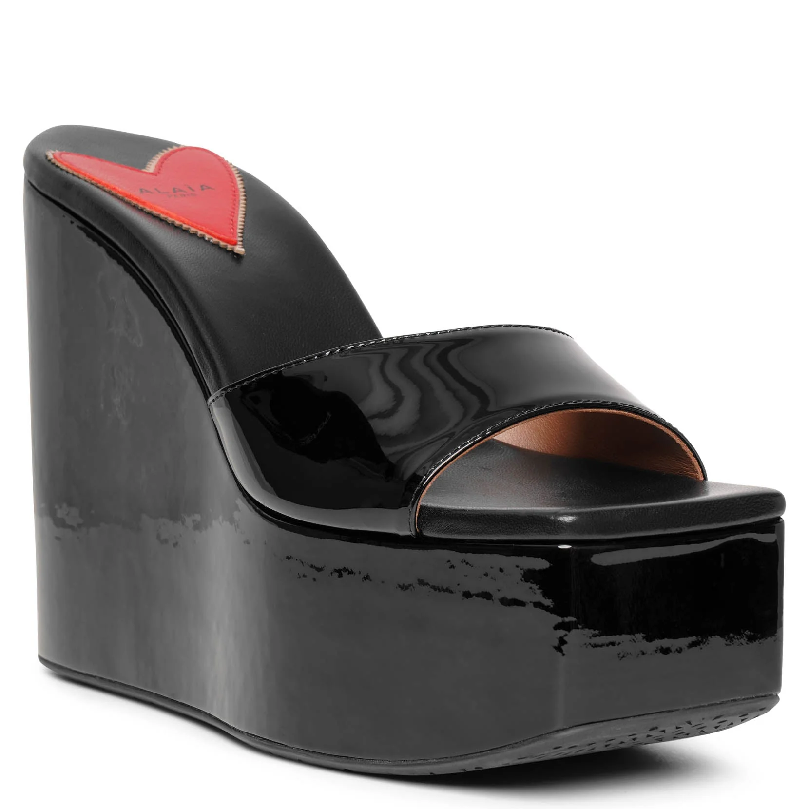 Color Wedge 120 black patent mules - Image 3