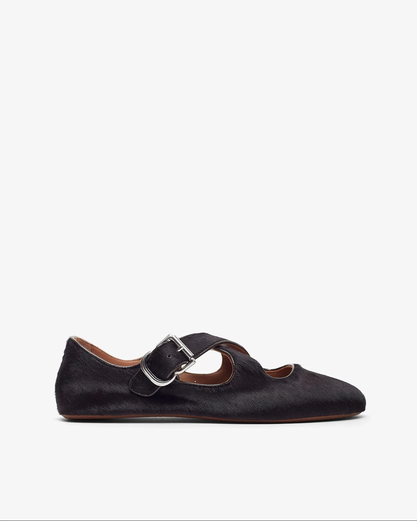 Criss cross brown ballet flats
