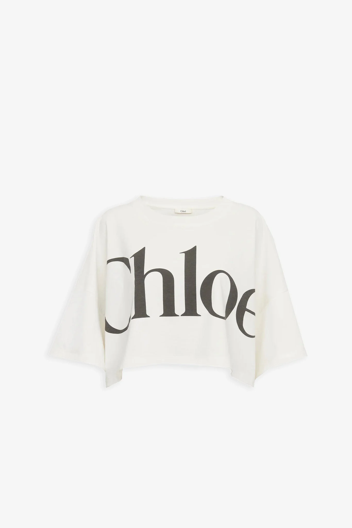 Cropped boxy cotton logo t-shirt