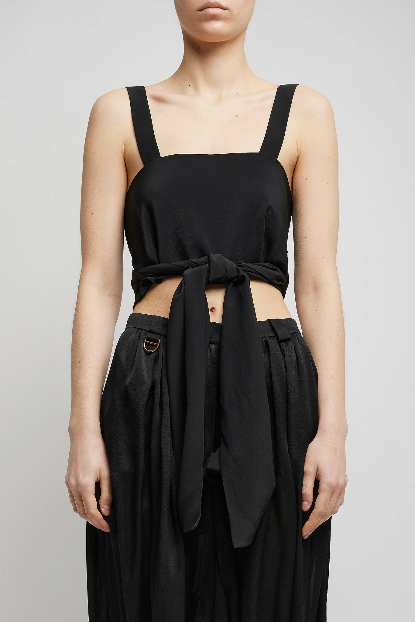 Cropped front-tie tank top - Image 4