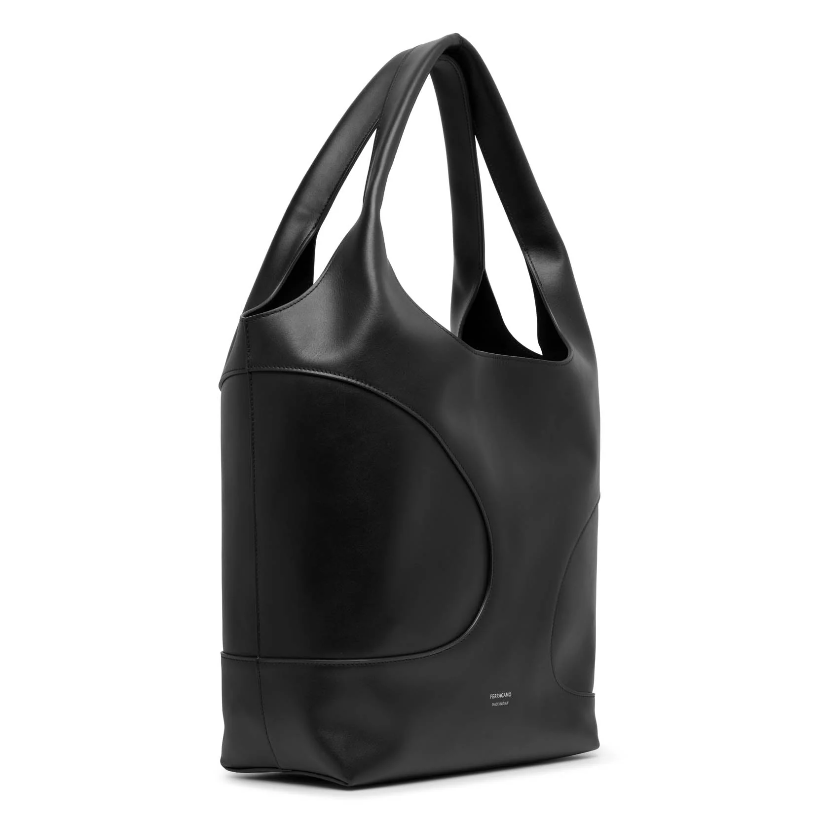 Cut out soft black tote bag - Image 3