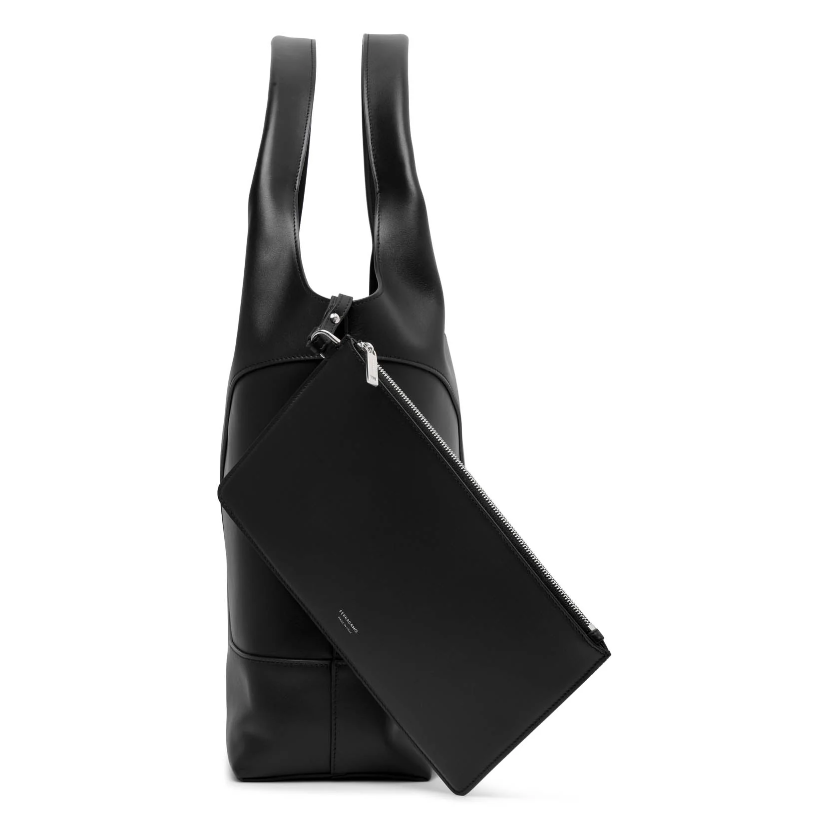 Cut out soft black tote bag - Image 5