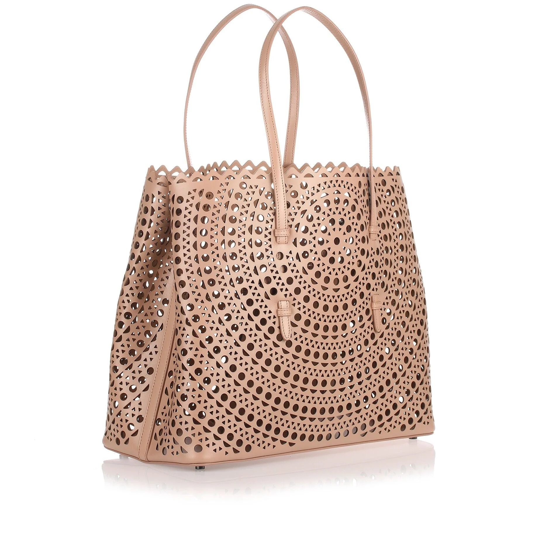 Dark beige leather cut-out bag - Image 3