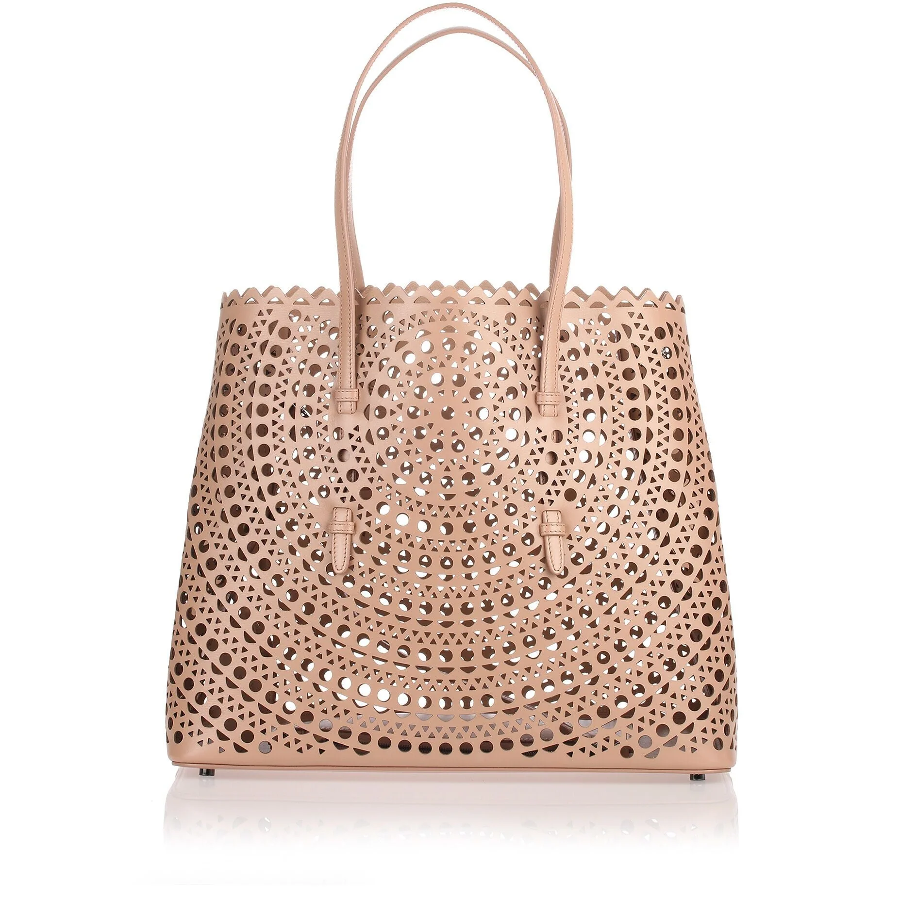 Dark beige leather cut-out bag - Image 4