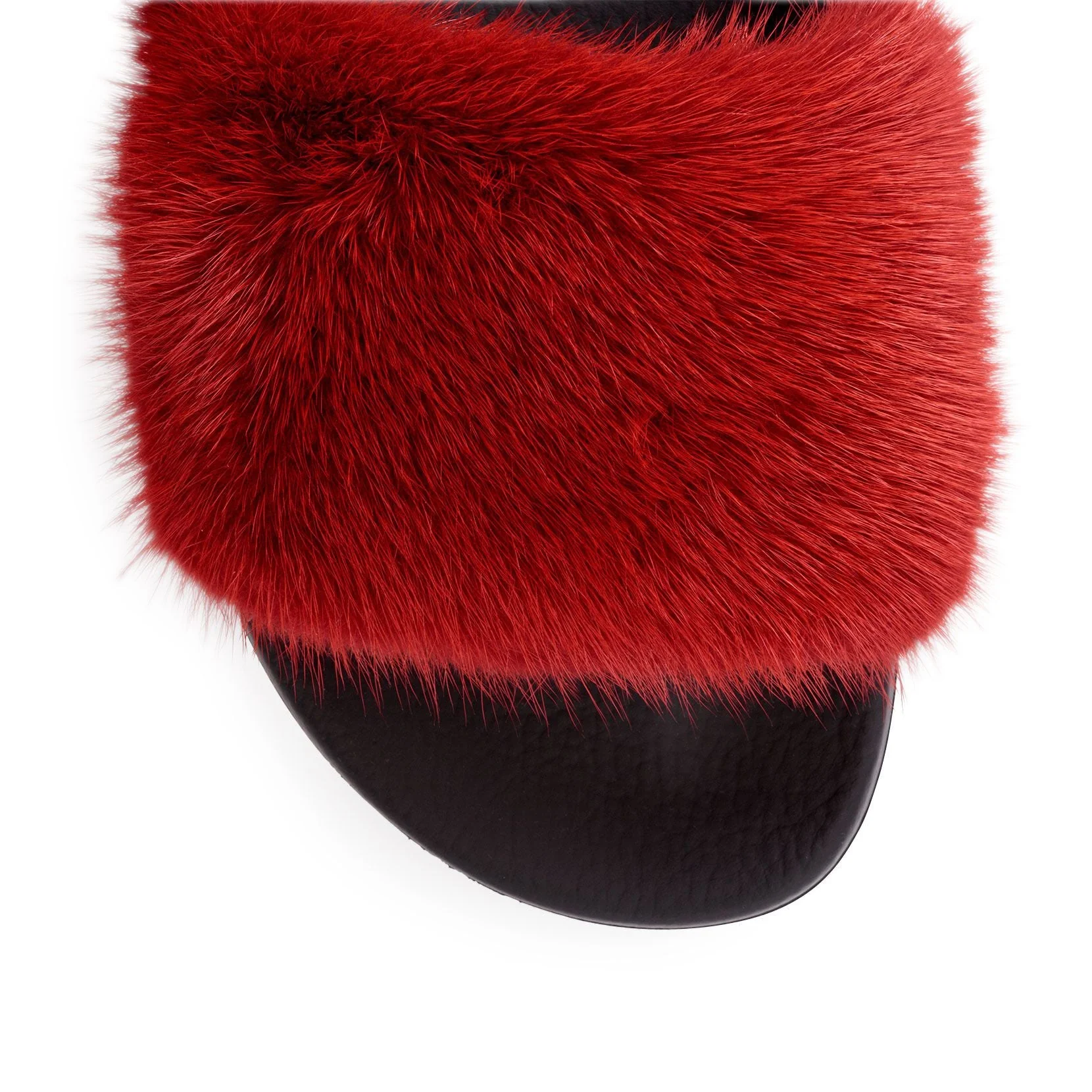 Dark red mink slide flats - Image 4