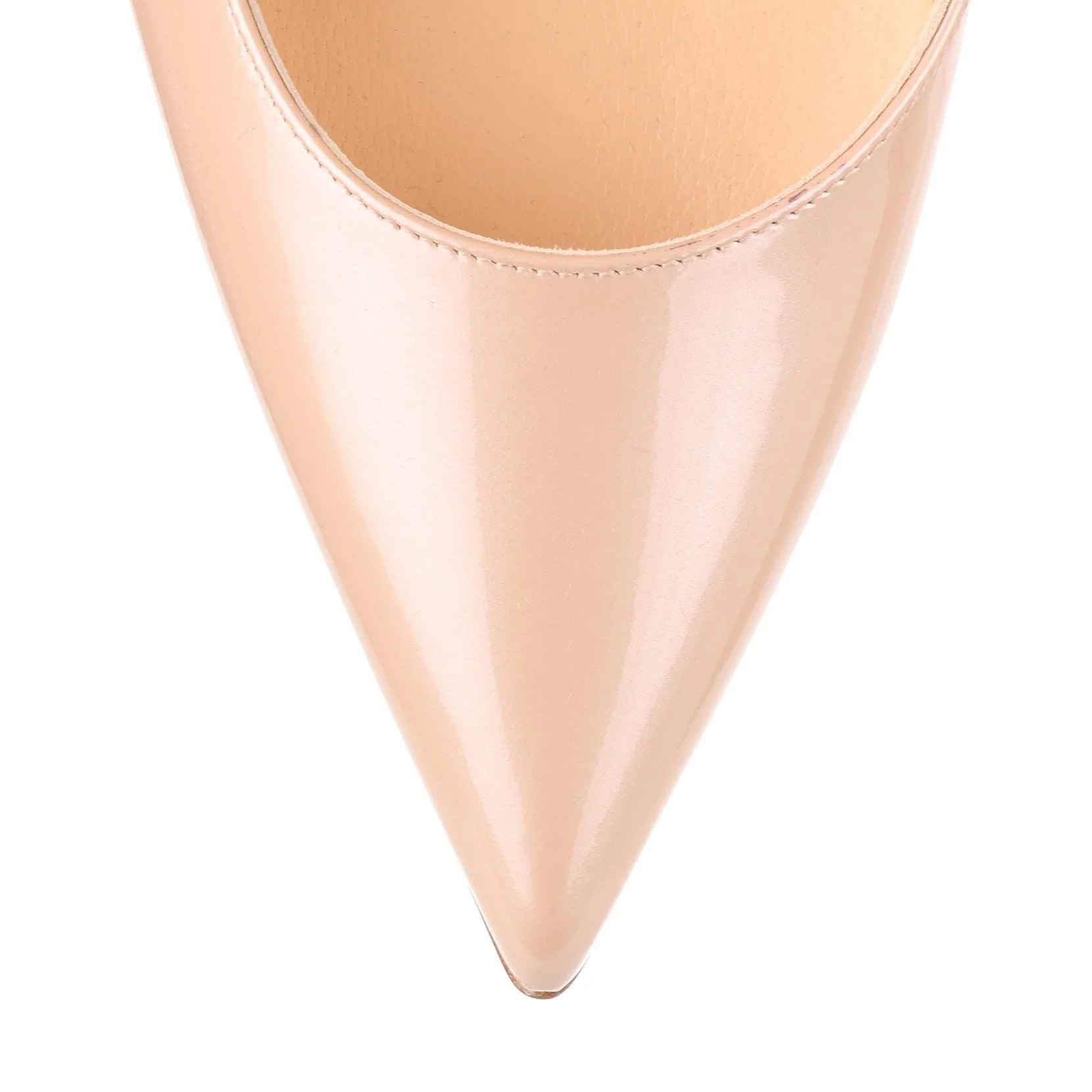 Decoltish 100 pearlised beige patent pump - Image 4