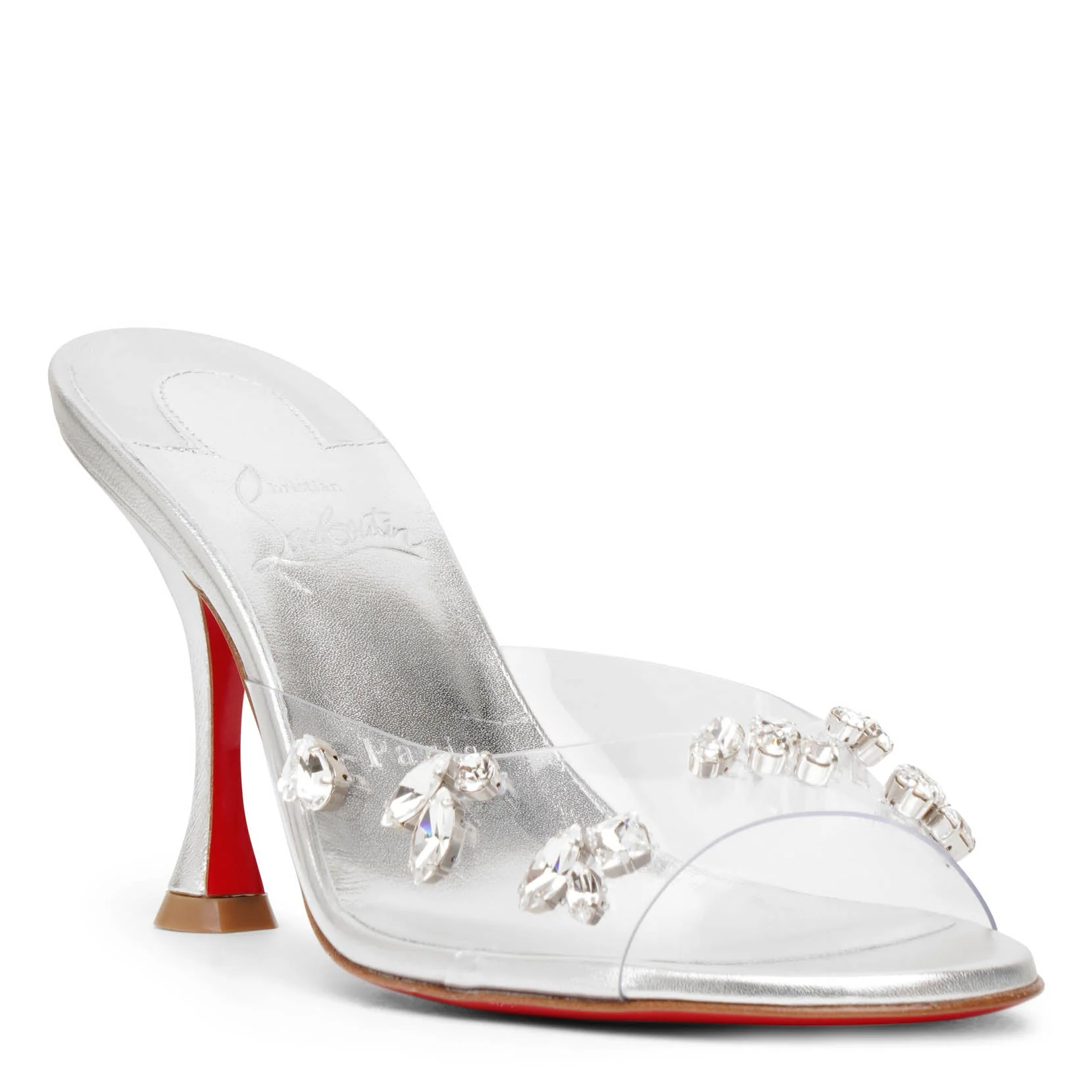 Degraqueen 85 pvc silver leather mules - Image 3