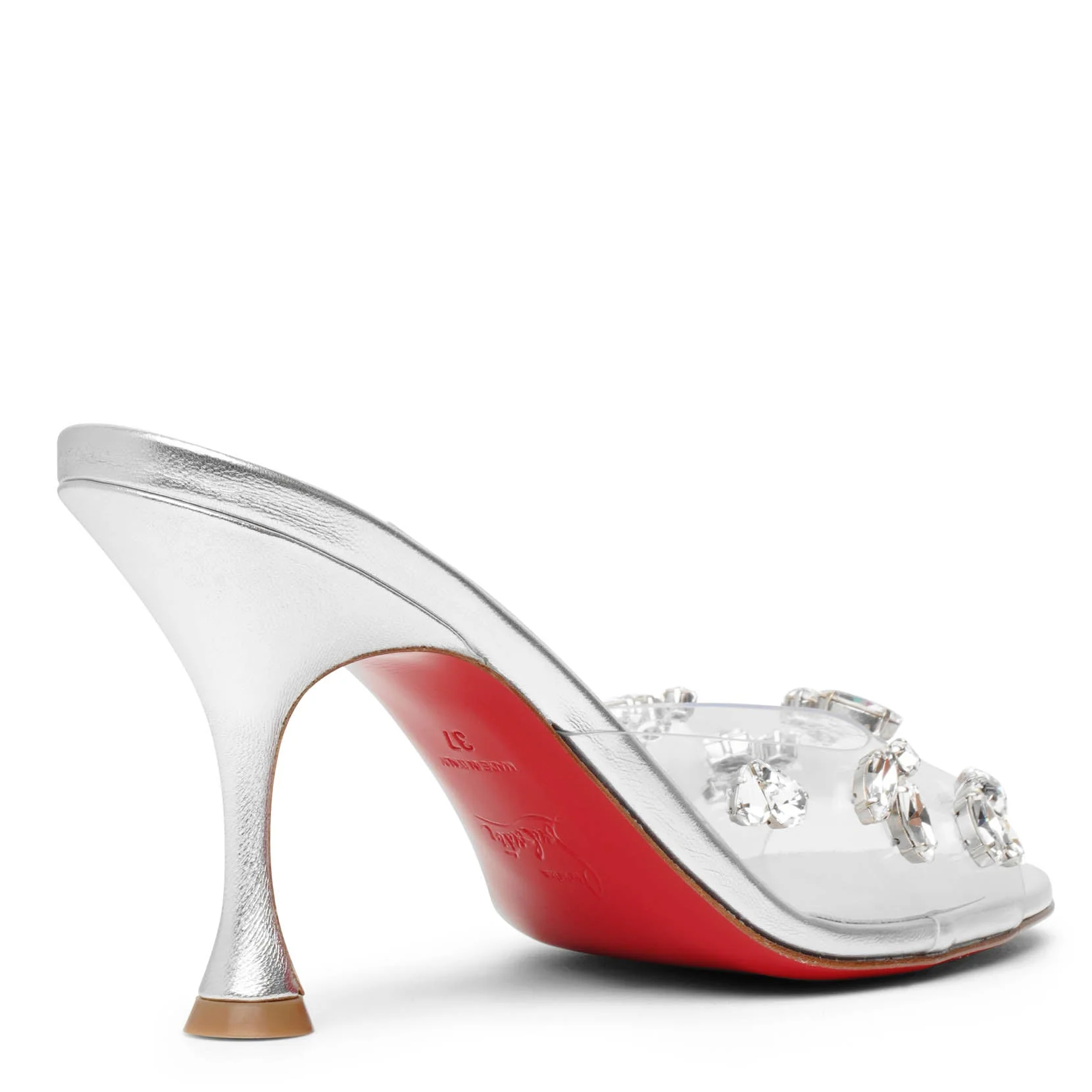 Degraqueen 85 pvc silver leather mules - Image 4