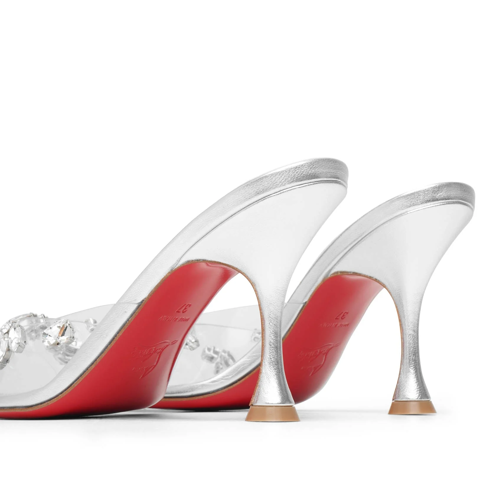 Degraqueen 85 pvc silver leather mules - Image 5