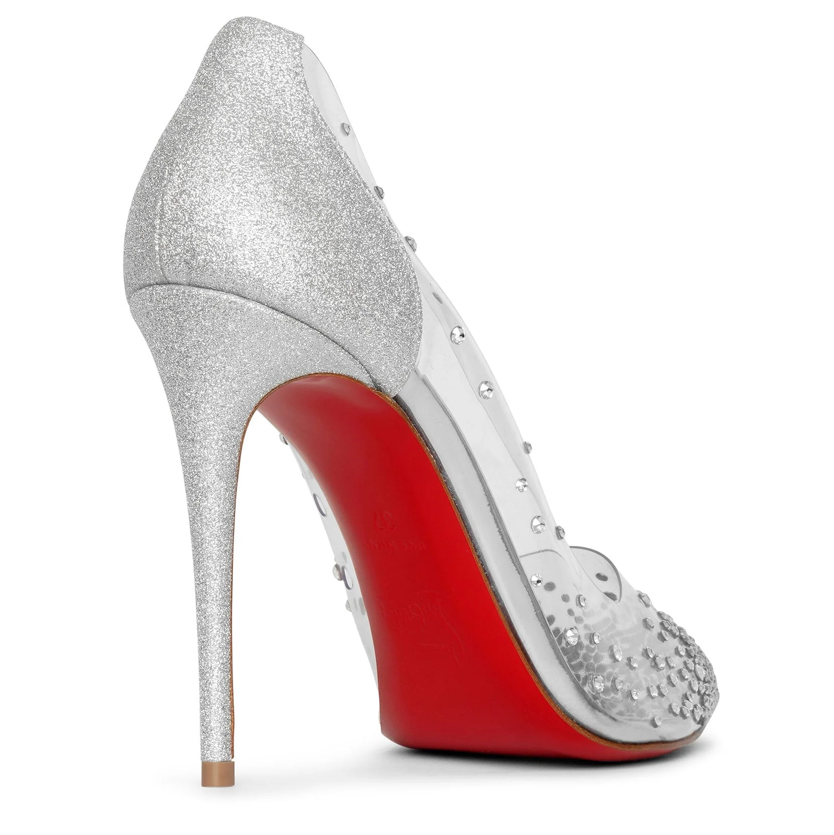 Degrastrass pvc 100 silver glitter pumps - Image 4