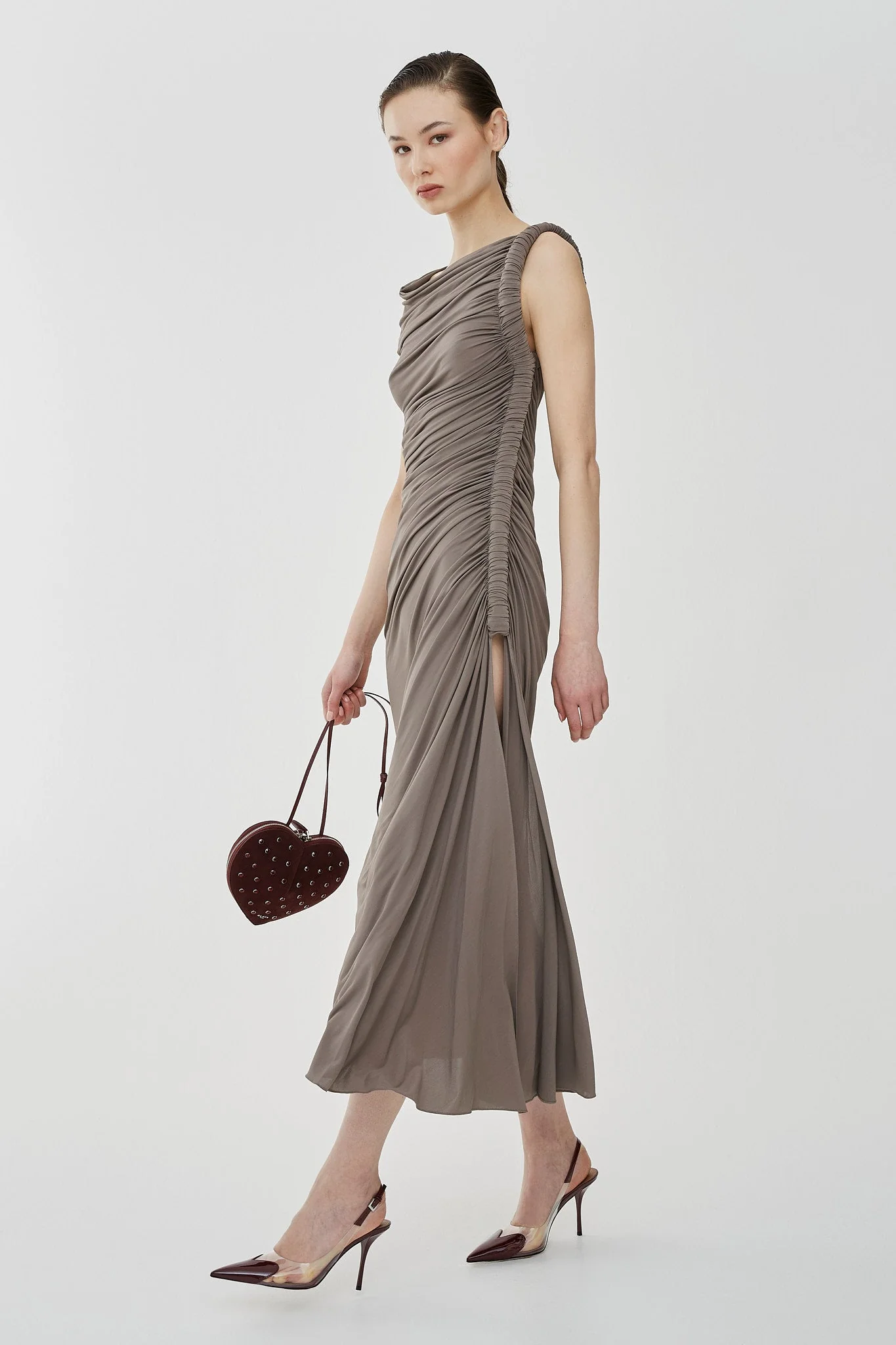 Draped one-shoulder jersey dress - Image 2