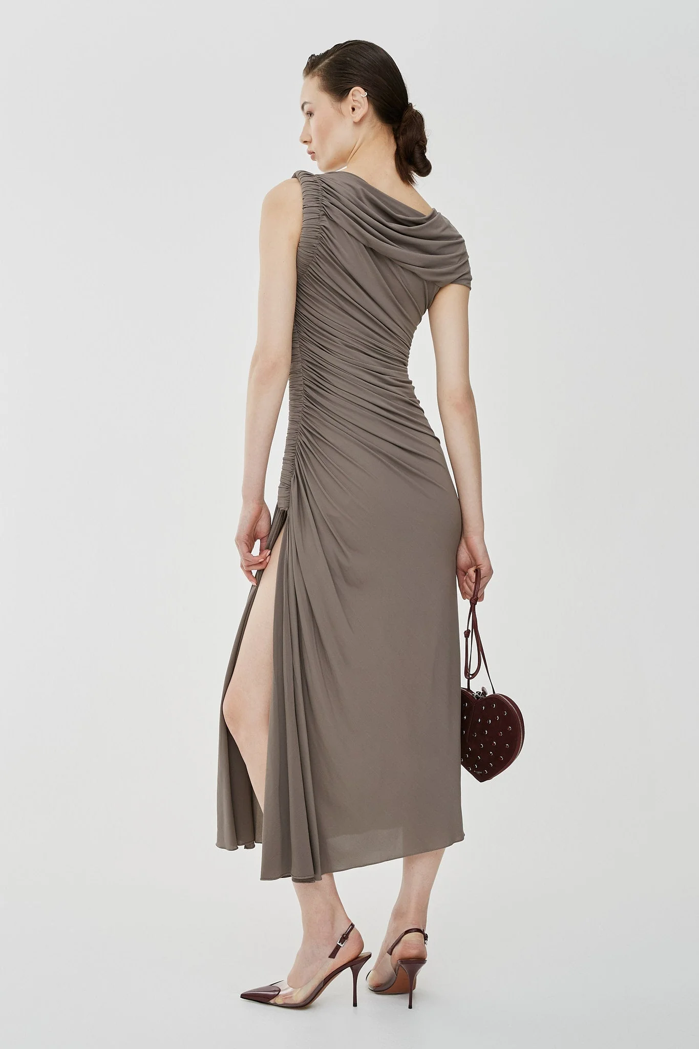 Draped one-shoulder jersey dress - Image 3