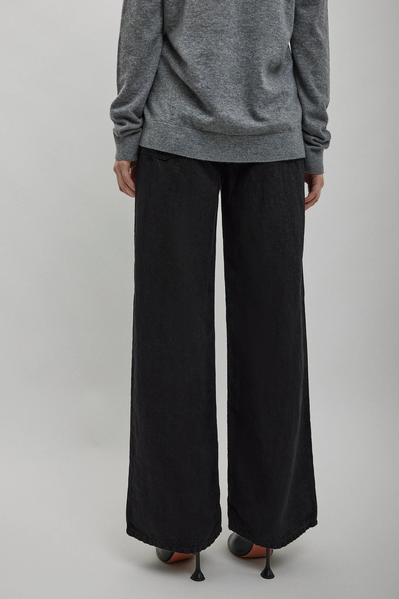 Eglitta black linen wide-leg pants - Image 3
