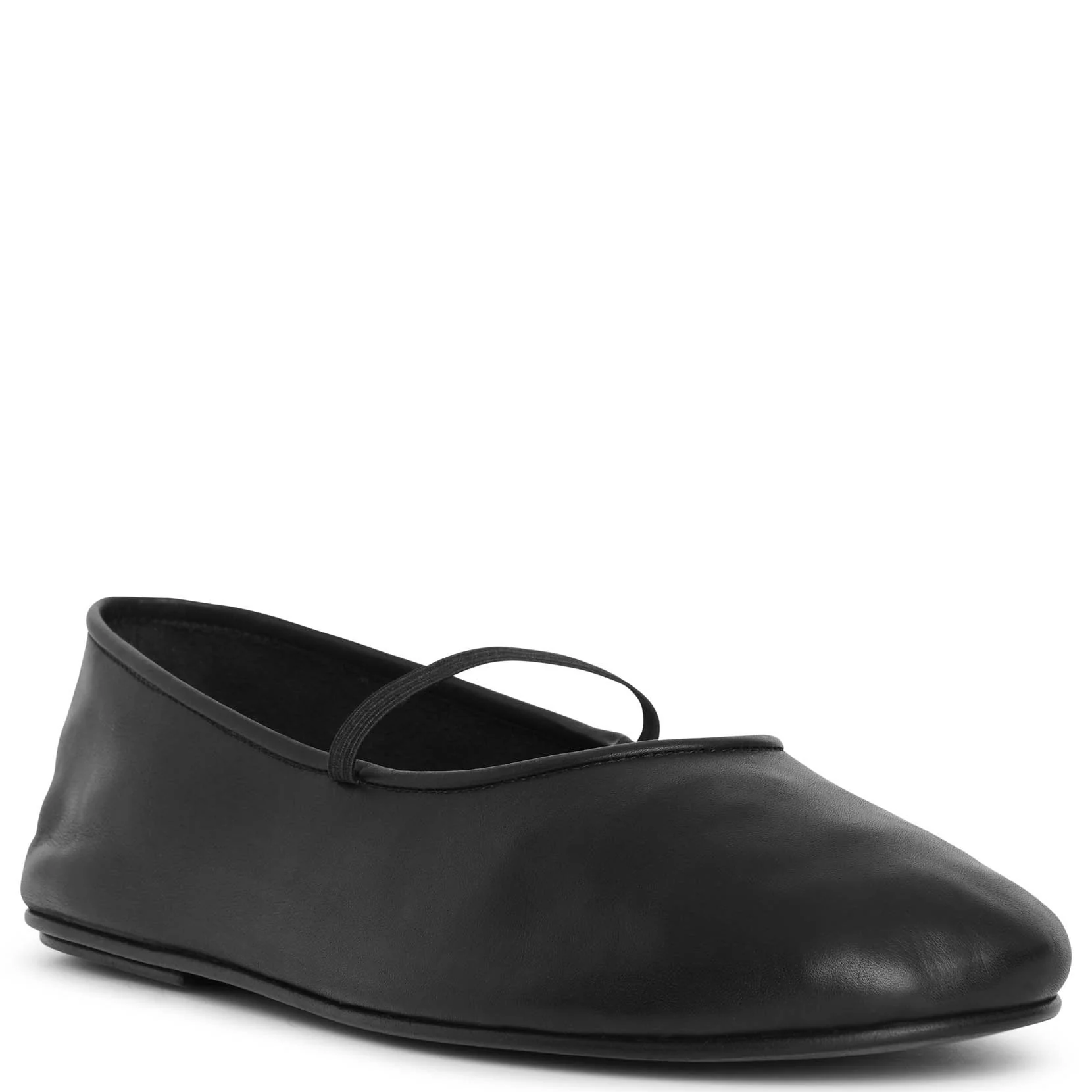 Elastic ballet black nappa slippers - Image 3