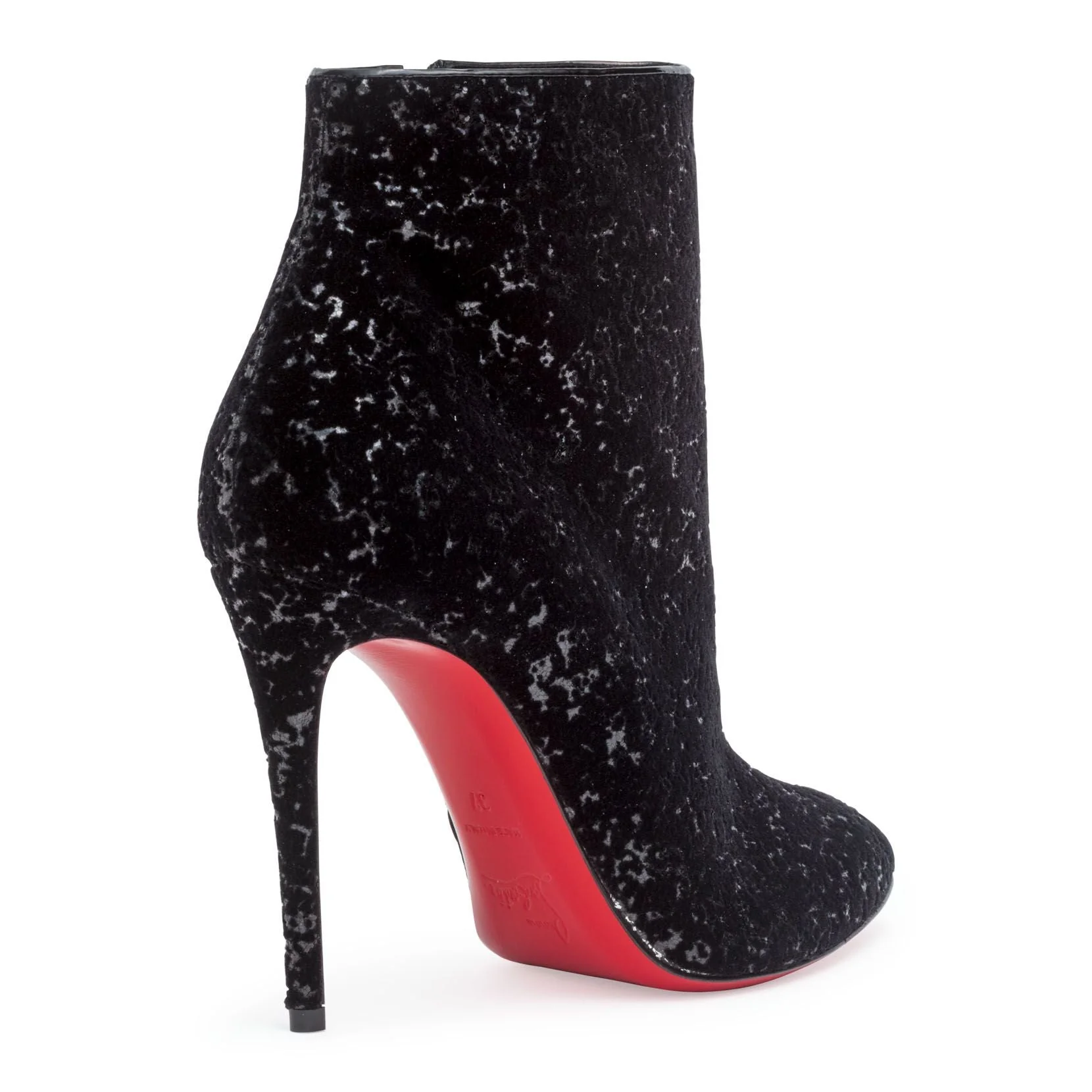 Eloise 100 black velvet glitter boots - Image 3