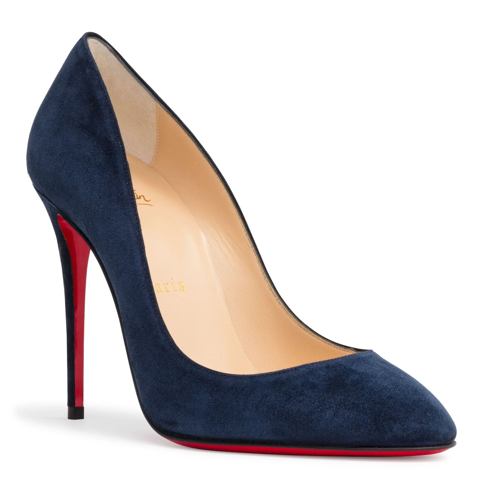 Eloise 100 Dark Blue Suede Pumps - Image 2