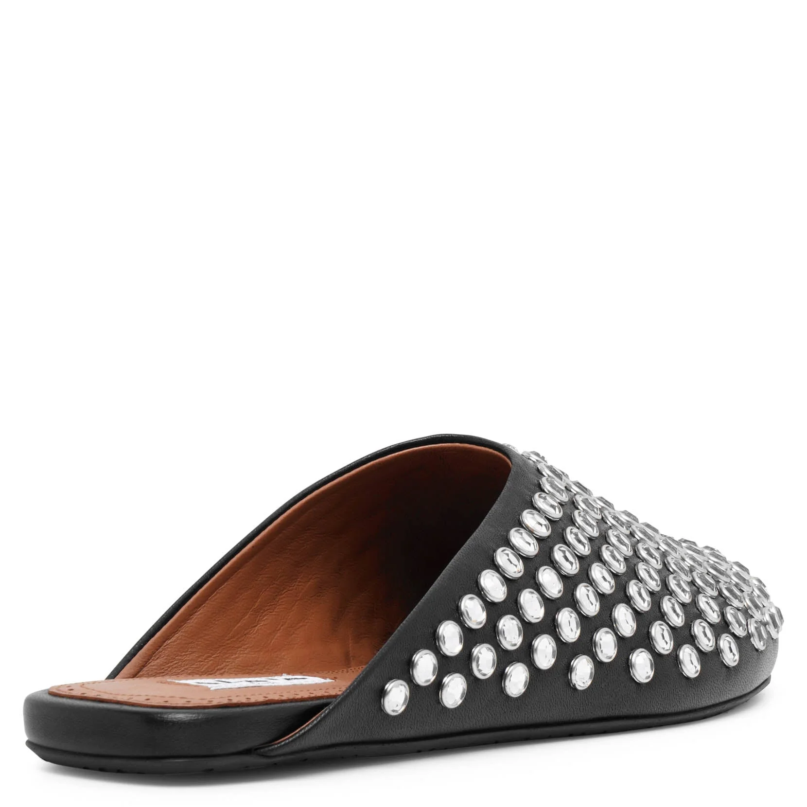 Embellished black leather mule flats - Image 4