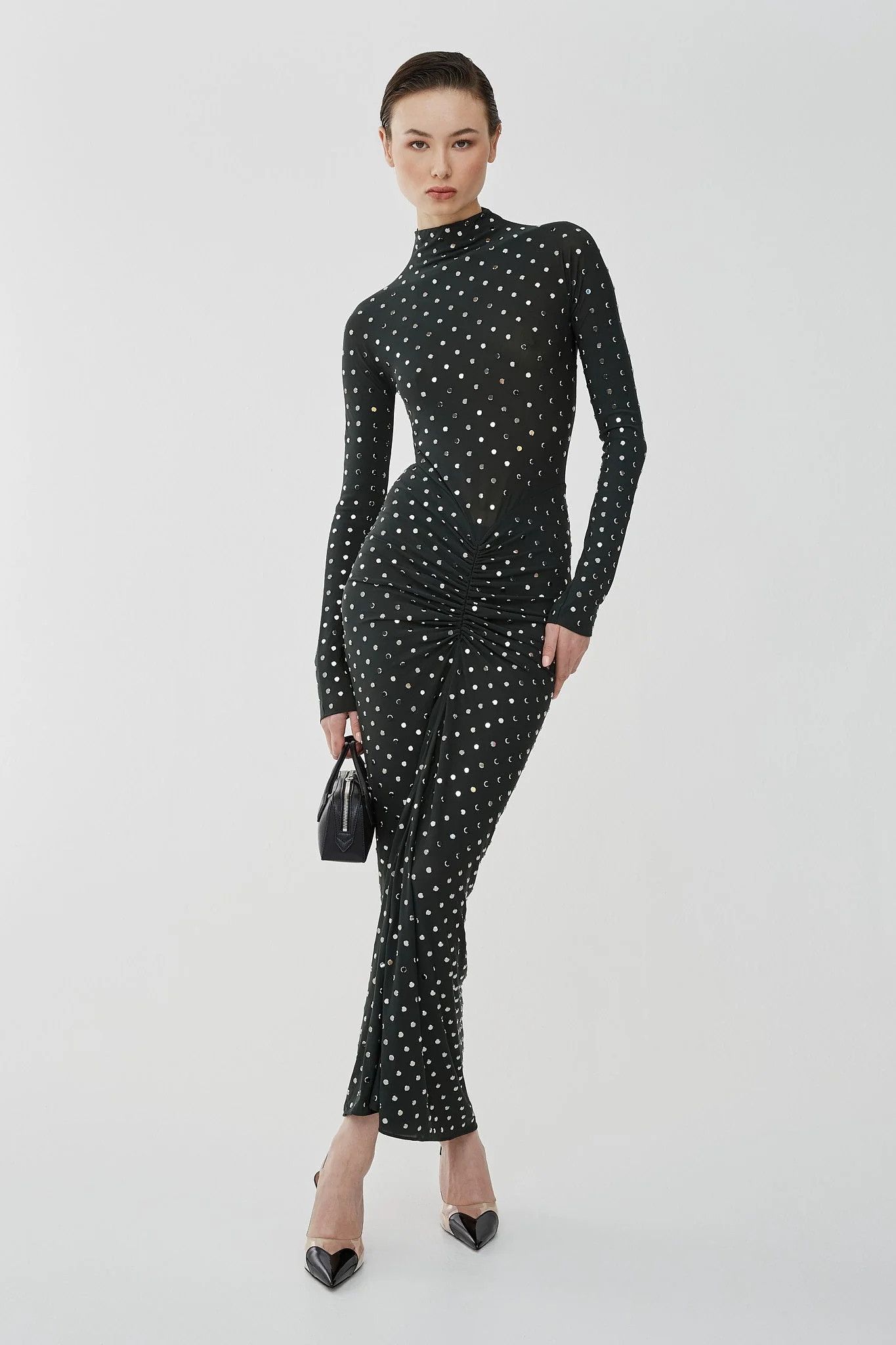 Embellished green jersey dress - Image 7