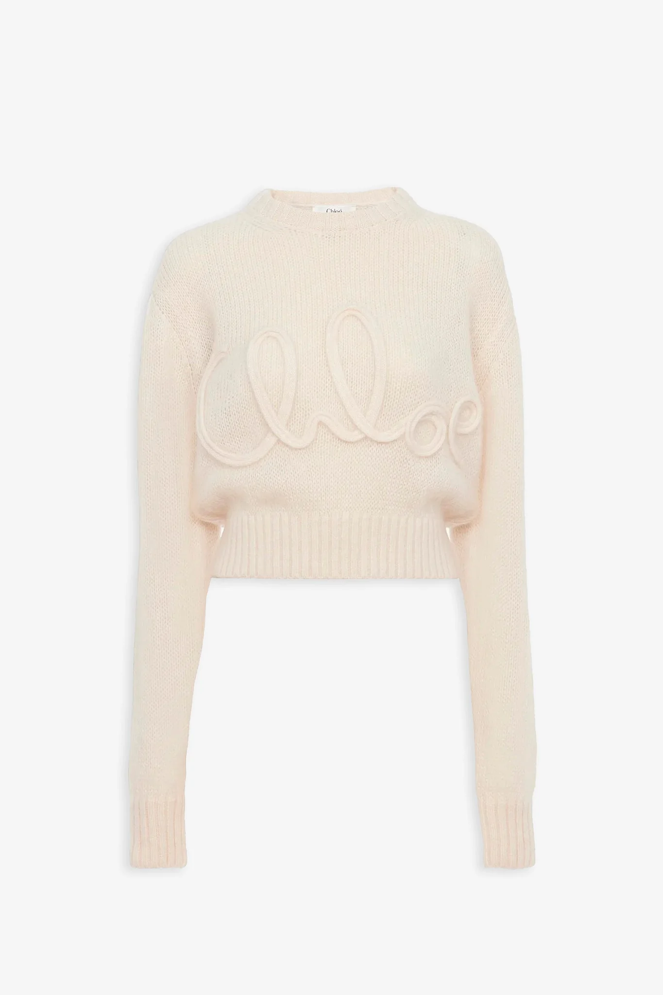 Embroidered alpaca silk knit sweater