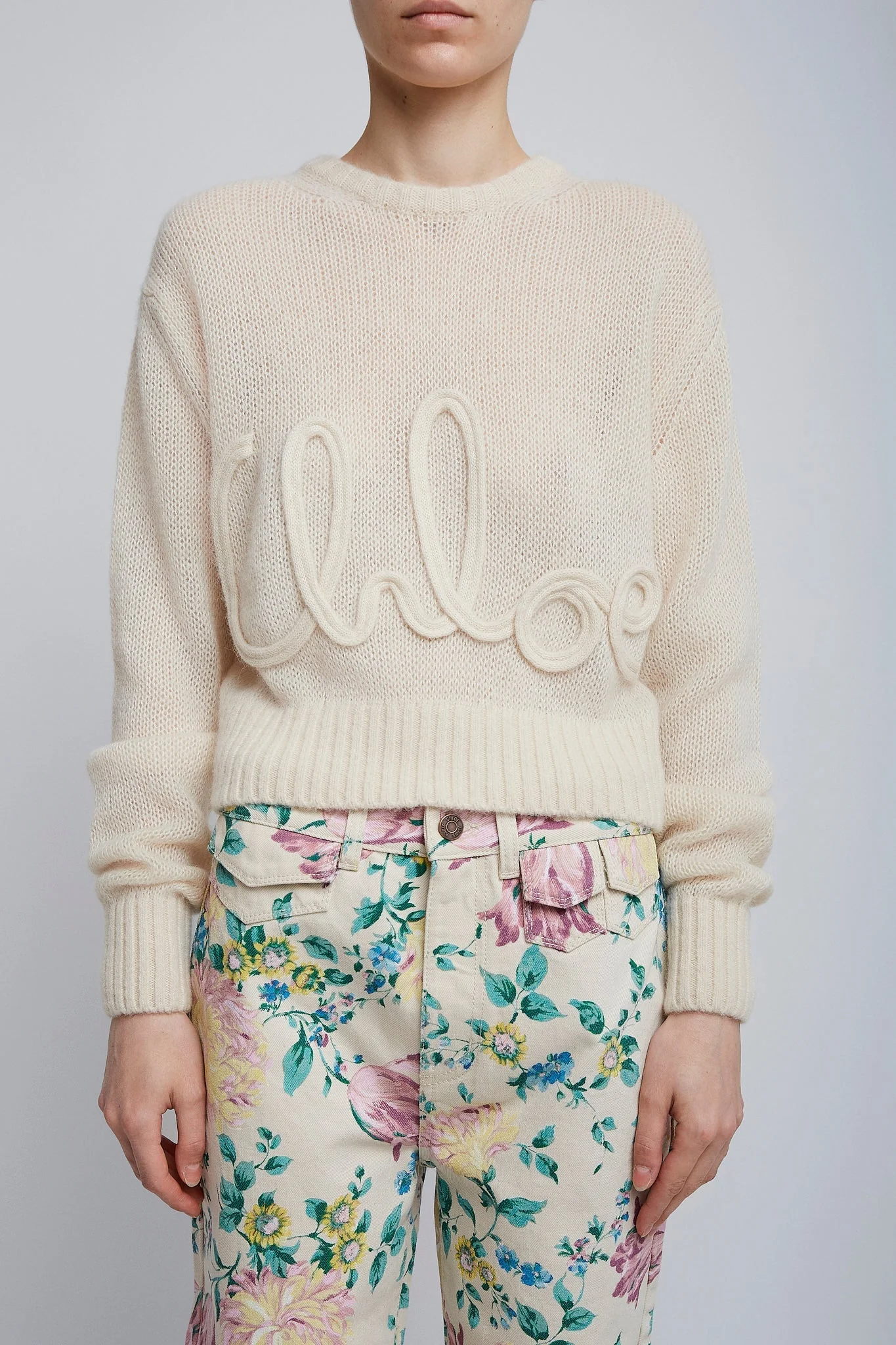 Embroidered alpaca silk knit sweater - Image 4