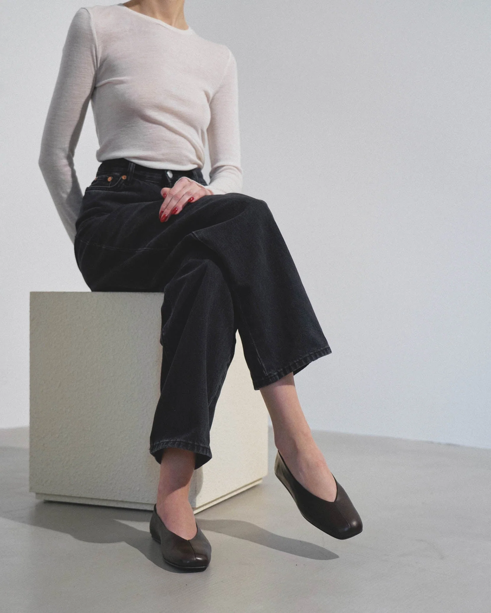 Eva Two dark brown ballerinas - Image 2