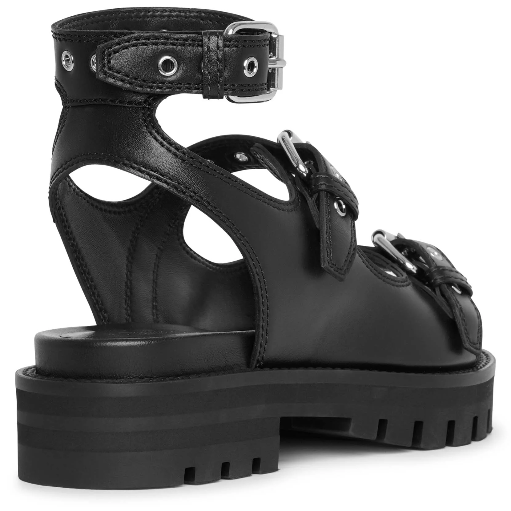 Eyelet leather chunky sandals - Image 4