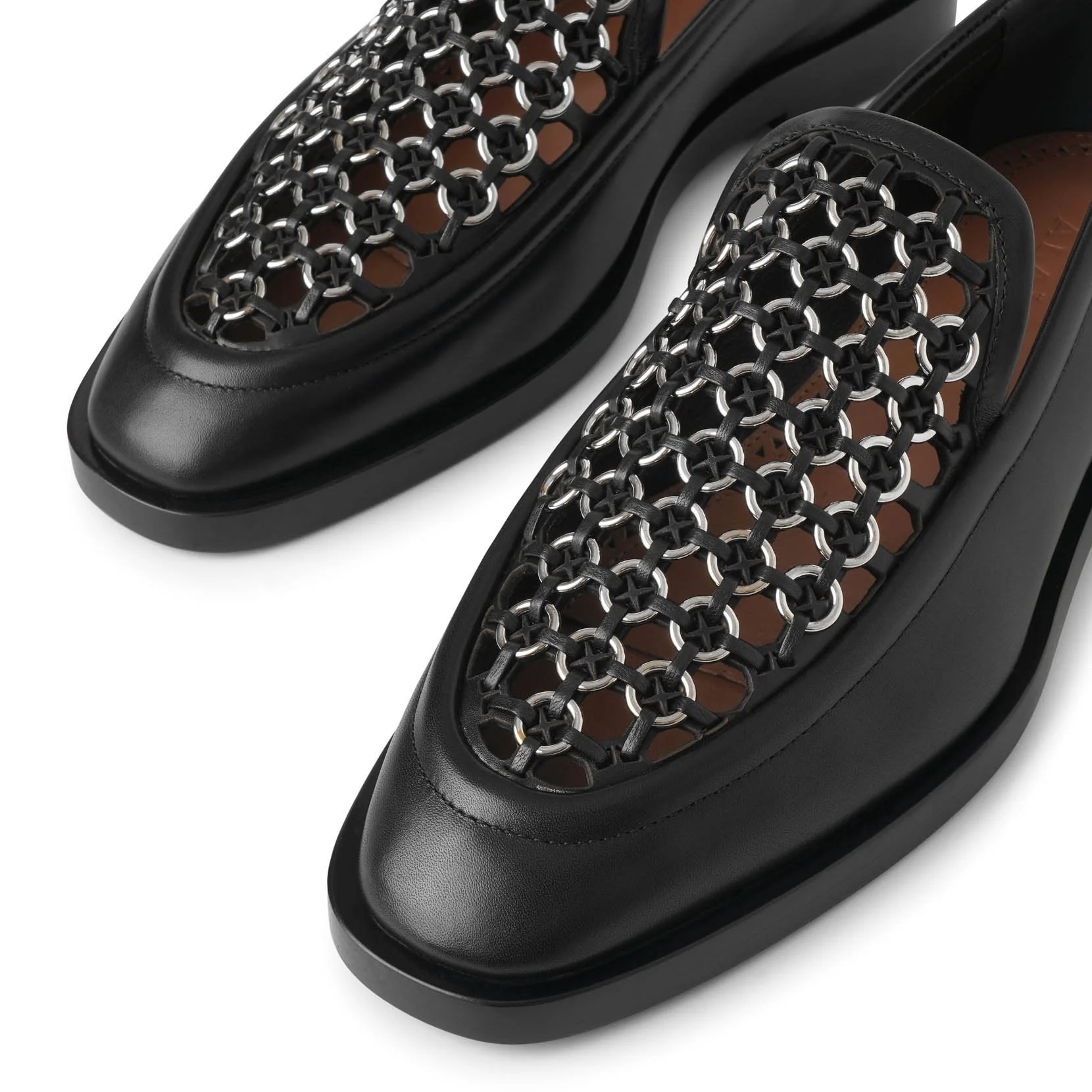 Eyelet leather moccassin flats - Image 5
