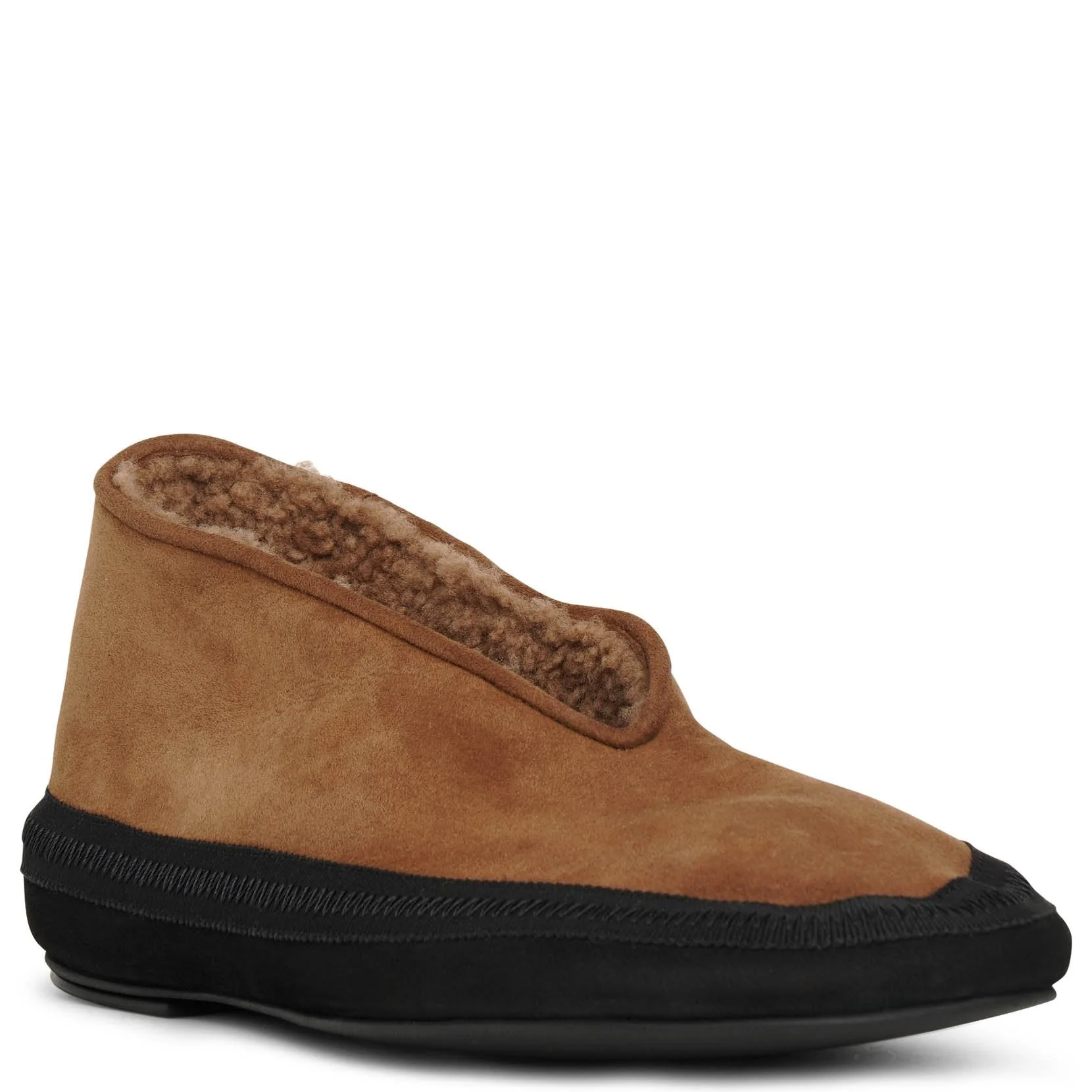Fairy brown shearling flat shoes - Image 3