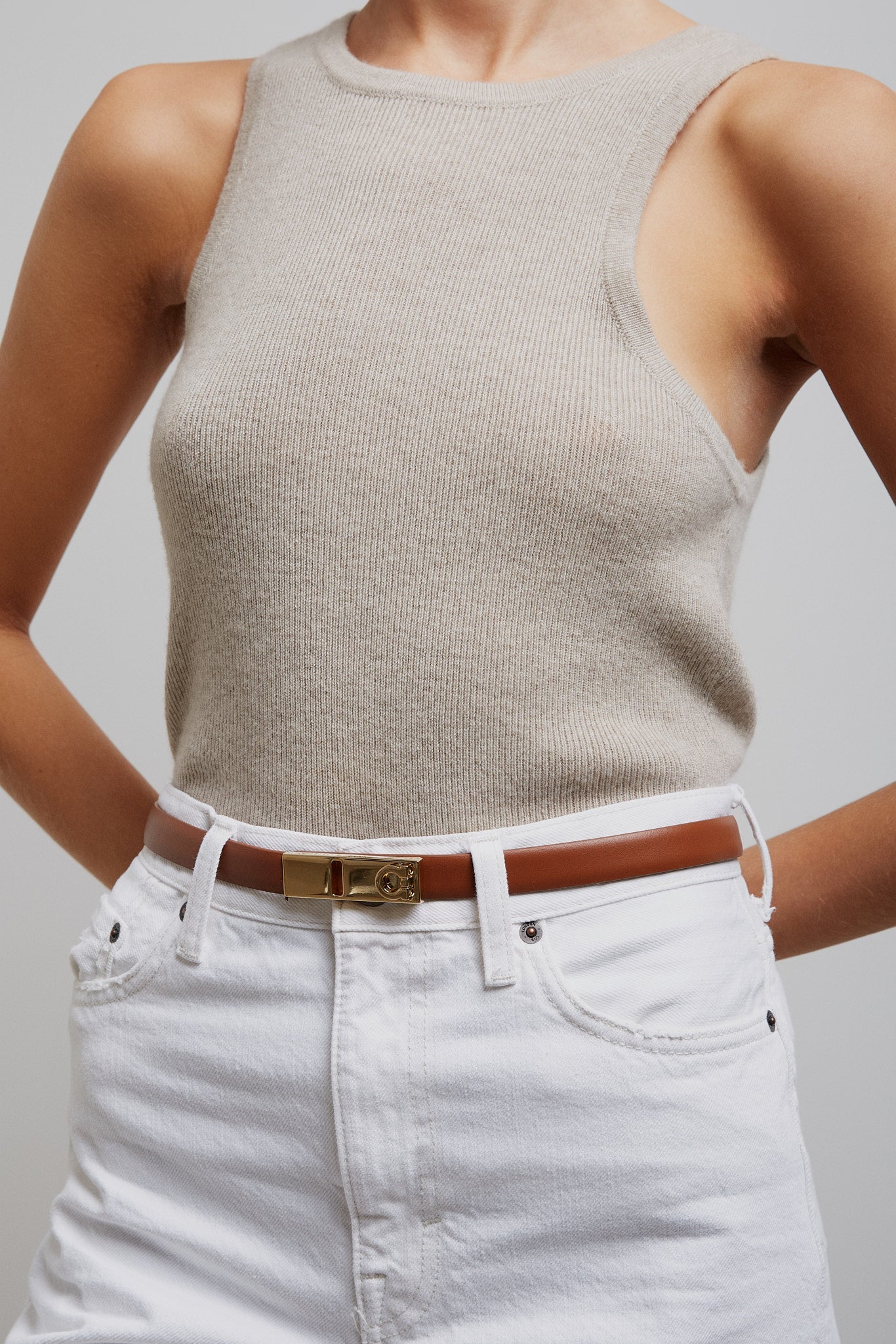 Fixed Gancini brown belt - Image 2
